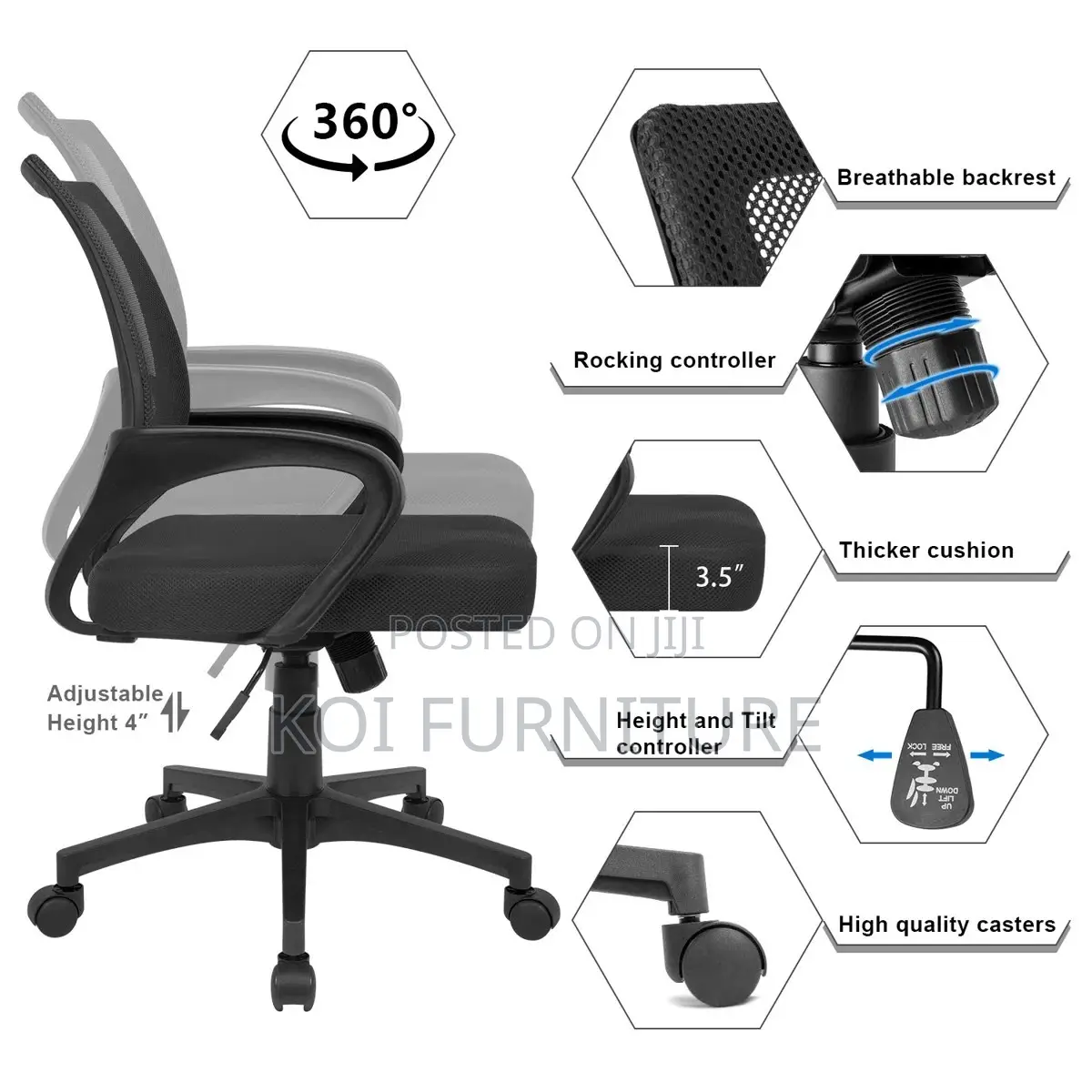Office Chairs; Clerical Office Chairs With Breathable Backrest