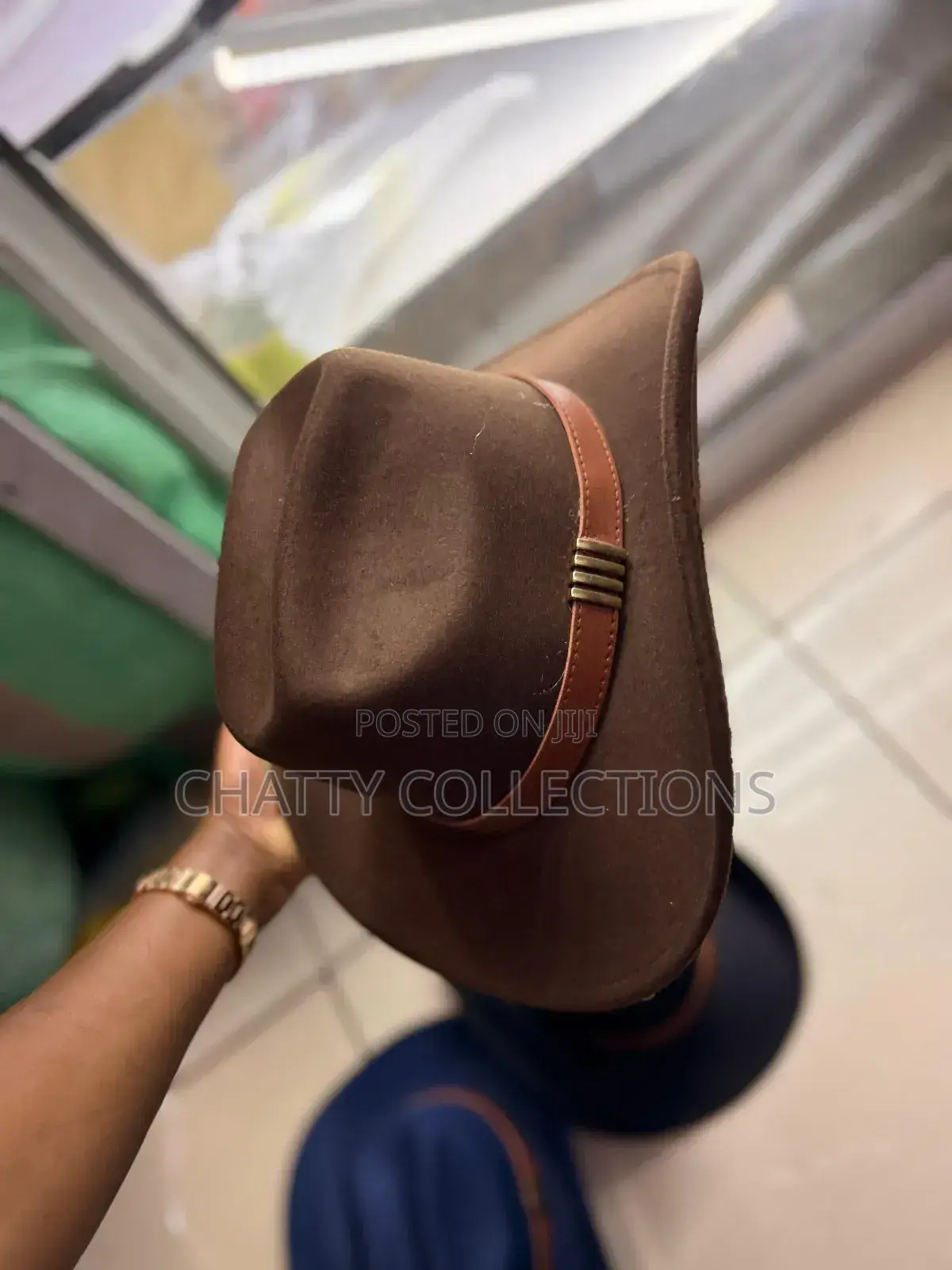 Coffee Brown Timeless Unisex Cowboy Hat Cowgirl Hat With Gold Chain