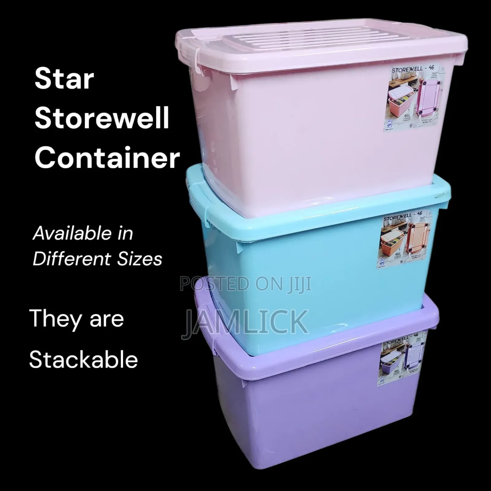 Stackable Storage Containers (With Wheels) - Bn