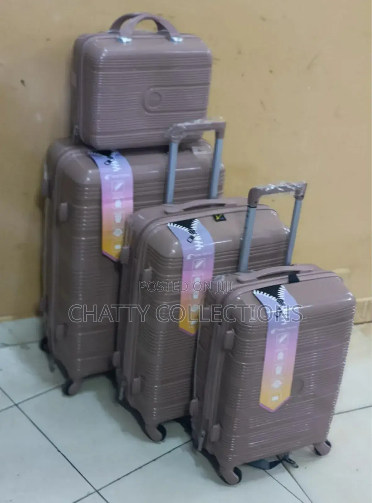 Peach 4 in 1 Rubber Unbreakable Suitcase Size 4