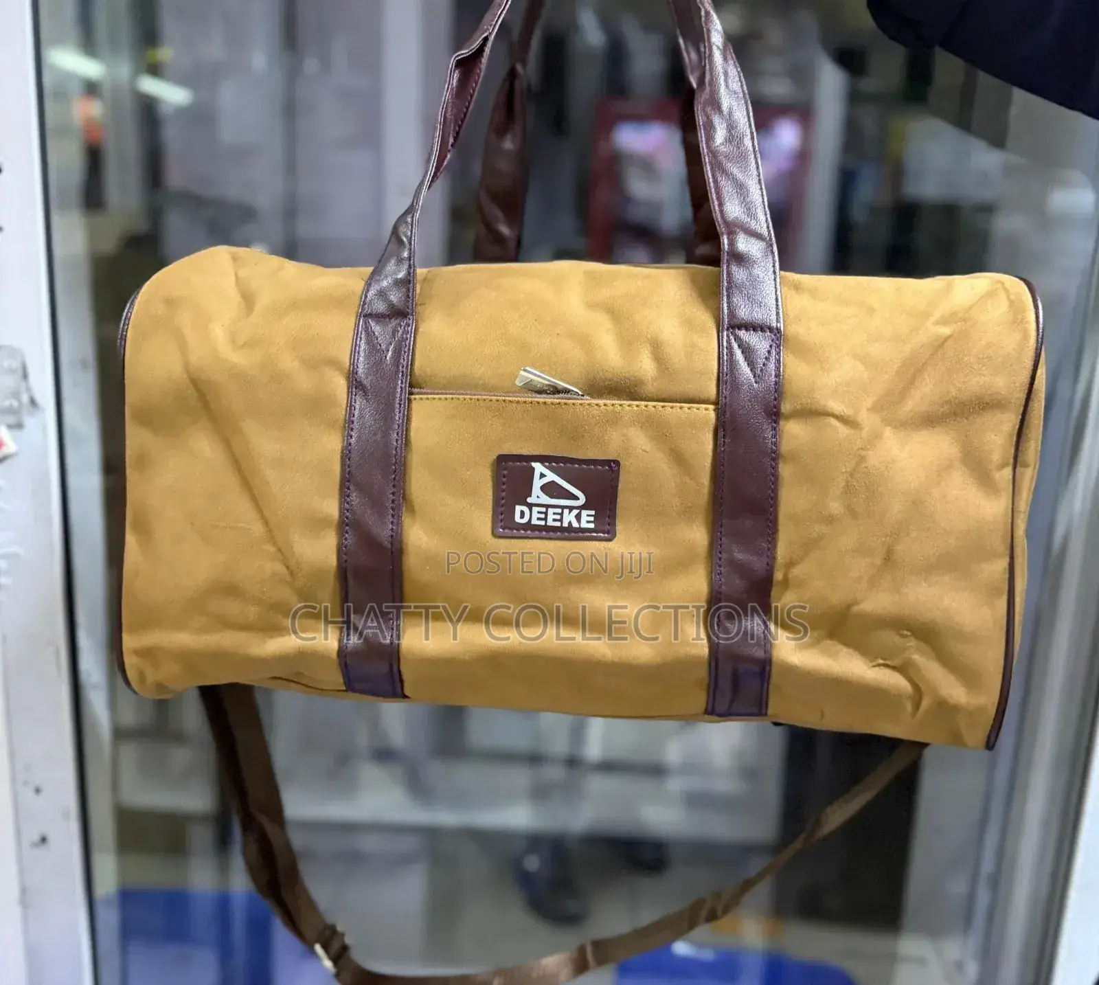 Beige Medium Unisex Deeke Canvas Travel Bags