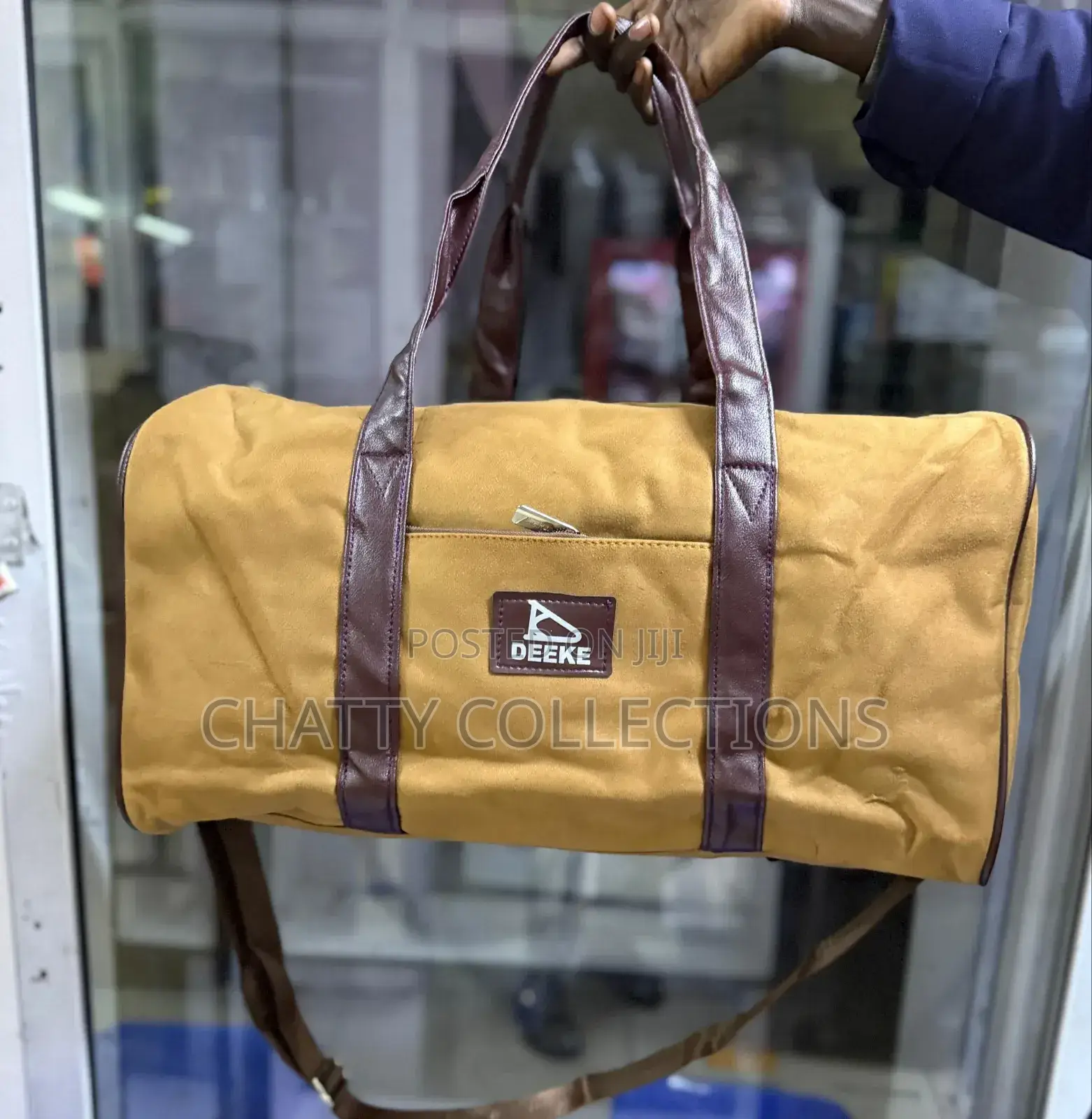 Beige Medium Unisex Deeke Canvas Travel Bags
