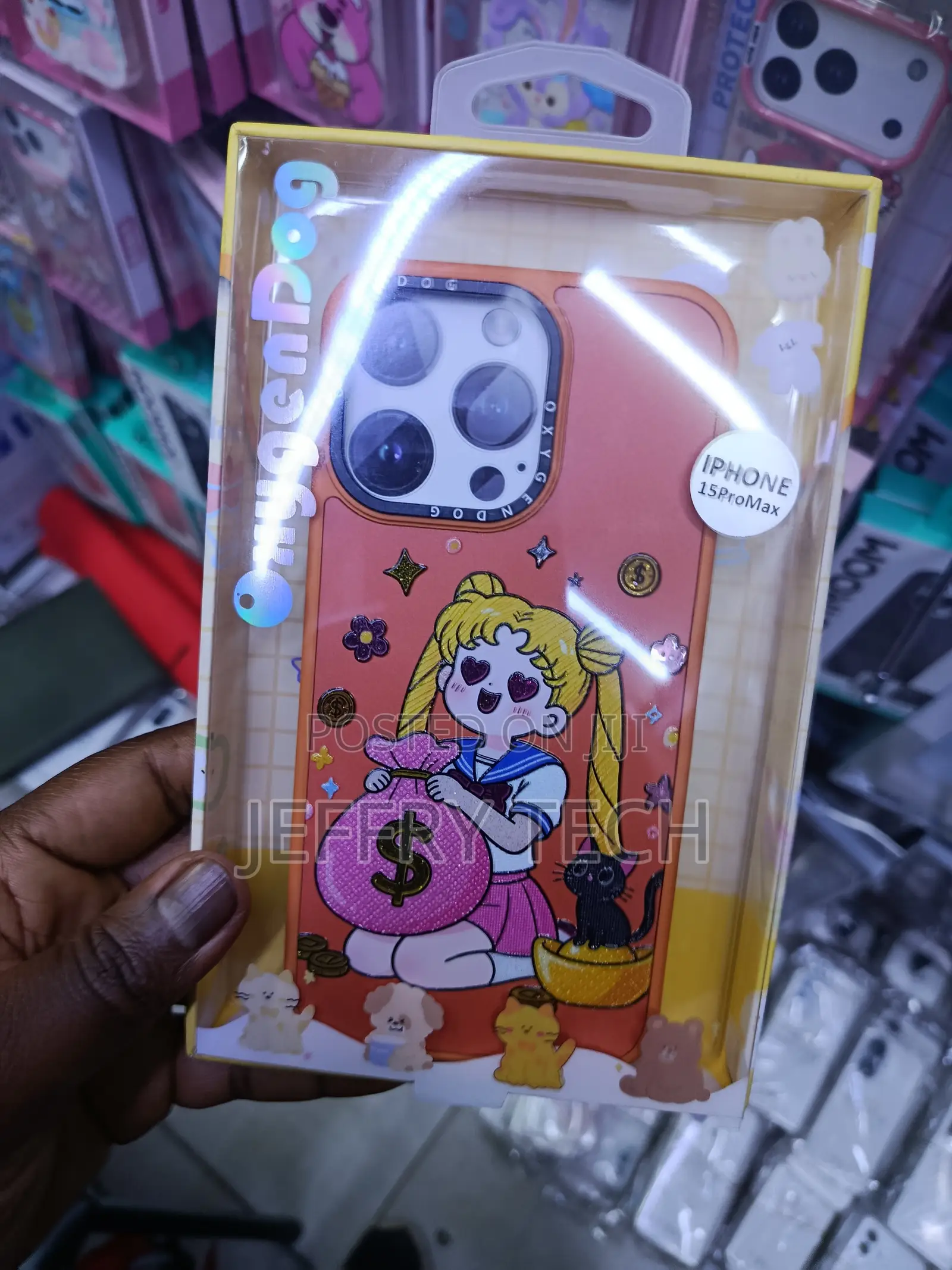 Usagi Sailor Moon Cute Cartoon Hard Case for iPhone 15 Pro Max -Orange