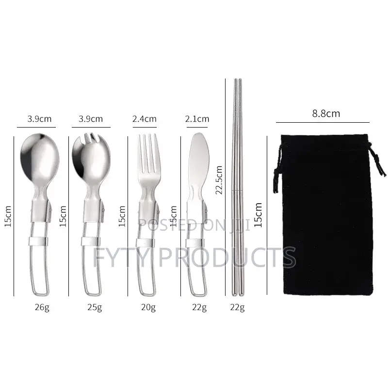 Metal Stainless Steel Outdoor Picnic Premium Tableware Set