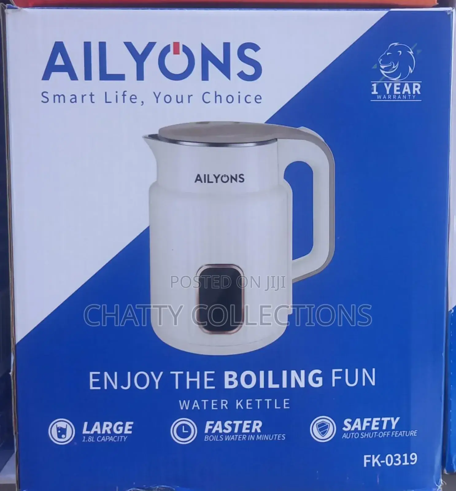 Ailyons White Kettle With Warranty