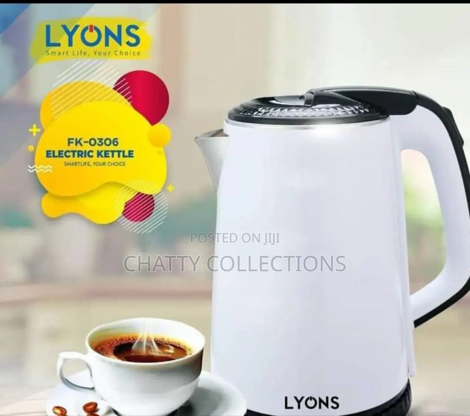 Ailyons White Plastic Kettle 1.8 Litres