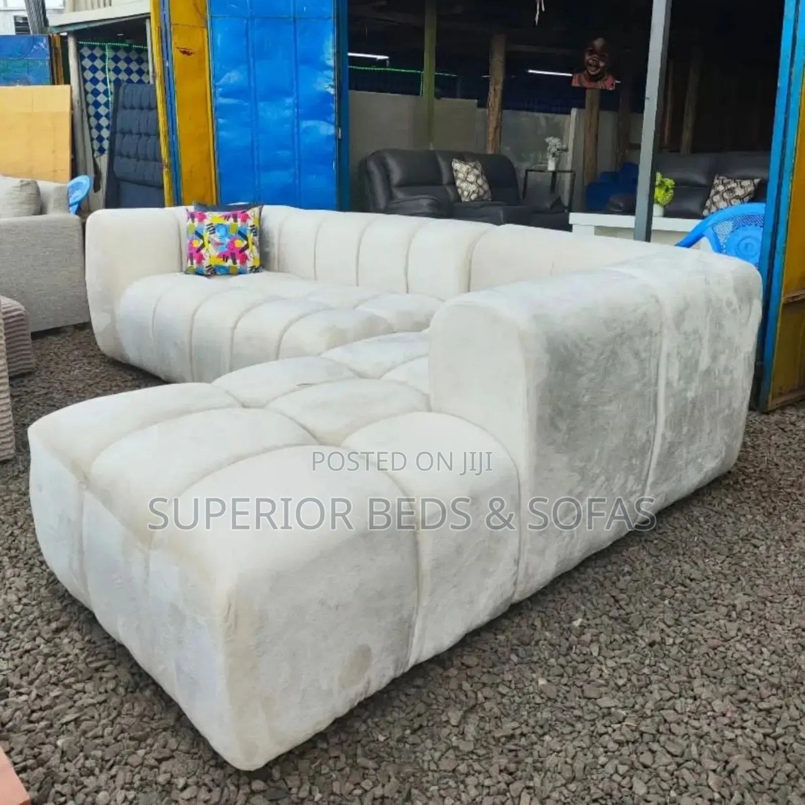 L-Shaped/ Corner Seater (Cream 5 Seater)