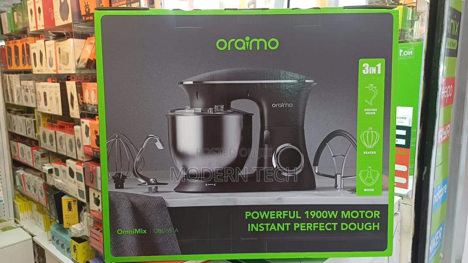 Oraimo Ominimix Premium Stand Mixer With Stainless Steel Bowl