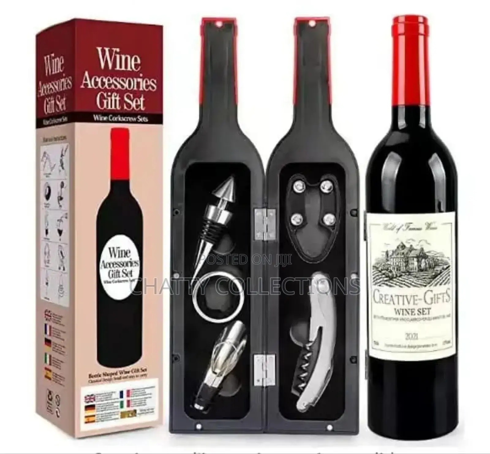 5 PCS Bottle Shaped Wine Opener Wine Bottle Corkscrew Set