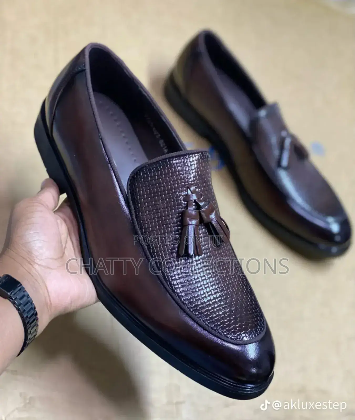 Coffee Brown Empire Laceless Men Official Shoes Size 39 to 45