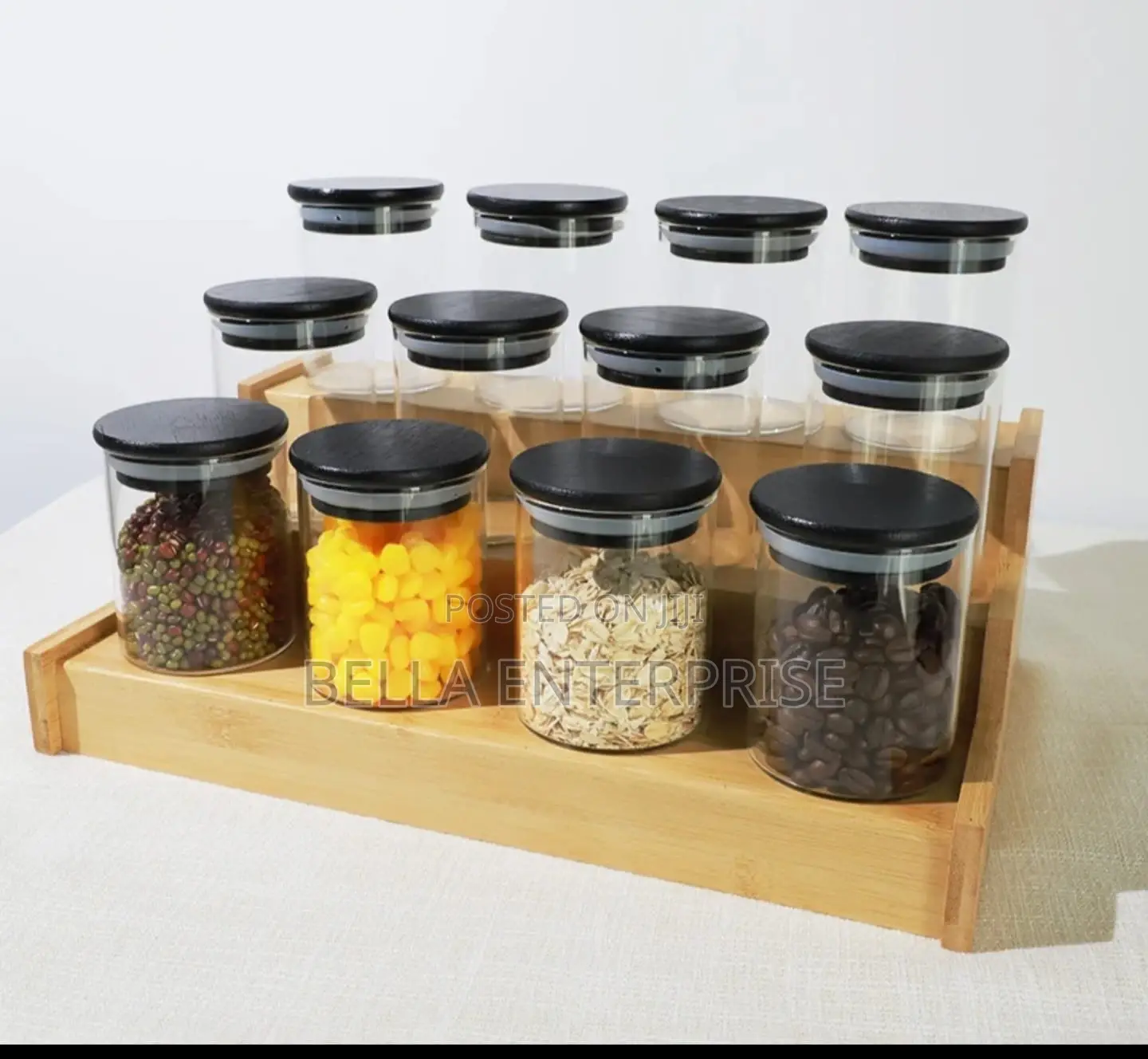 Available 12pcs Borosilicate Air Tight Spice Storage Jars