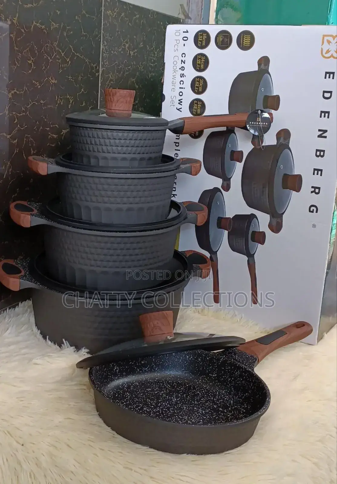 10 Piece Top Quality Edinburgh Nonstick Cookware Nonstick Sufuria Set