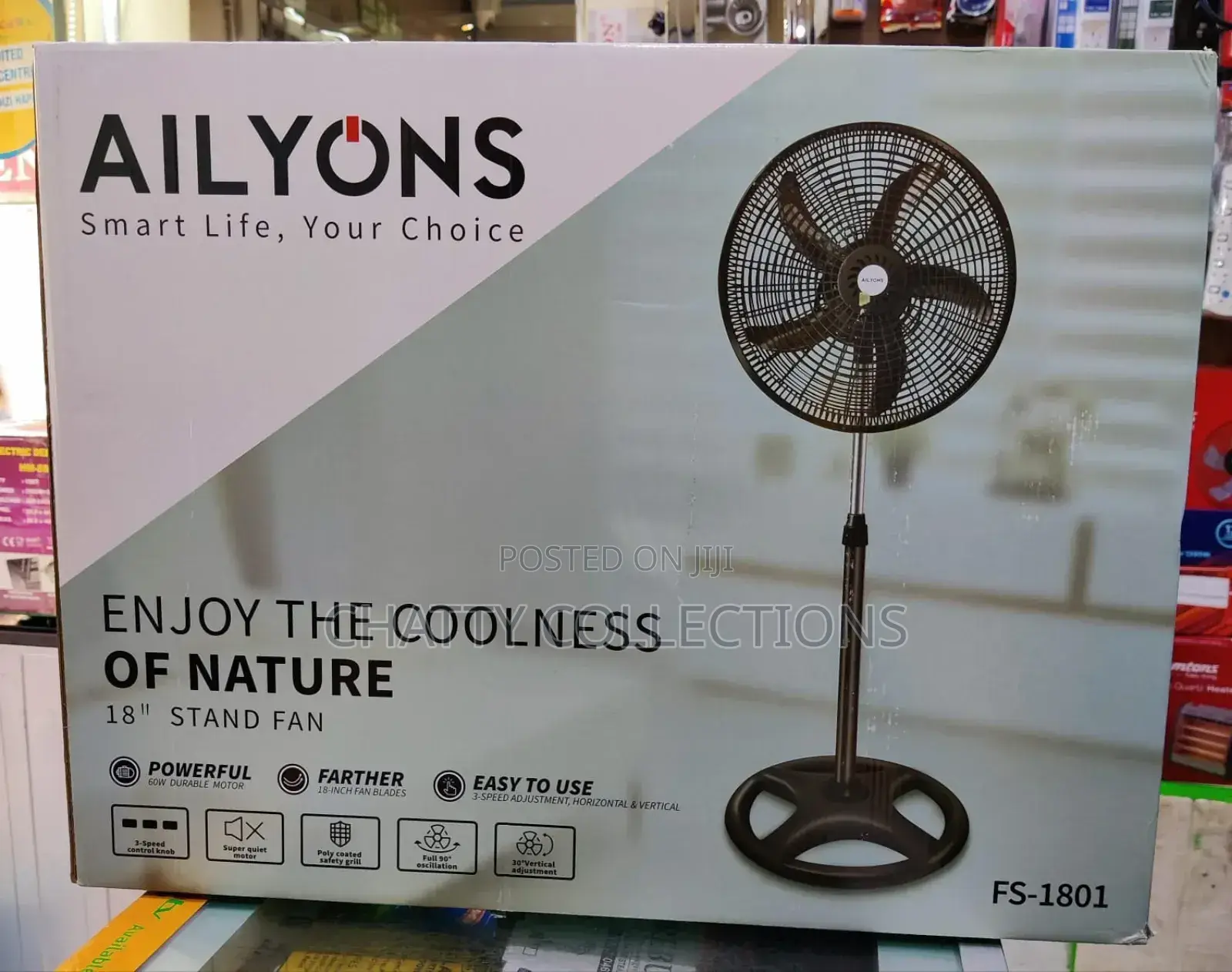 Black Ailyons 18 Inches Standing Fan