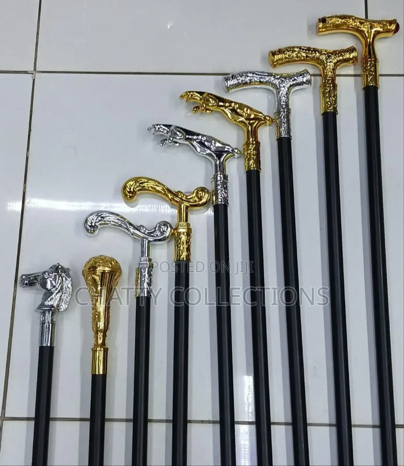 Stylish Pimped Walking Sticks 
With Sword 
Golden/Silver Handle