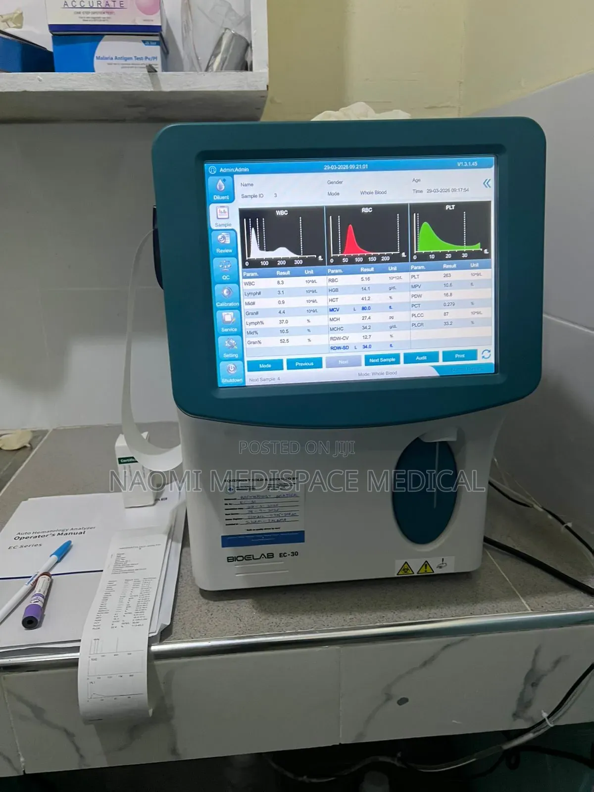 Bioelab Ec-30 Hematology Analyzer (3 Part Open System)