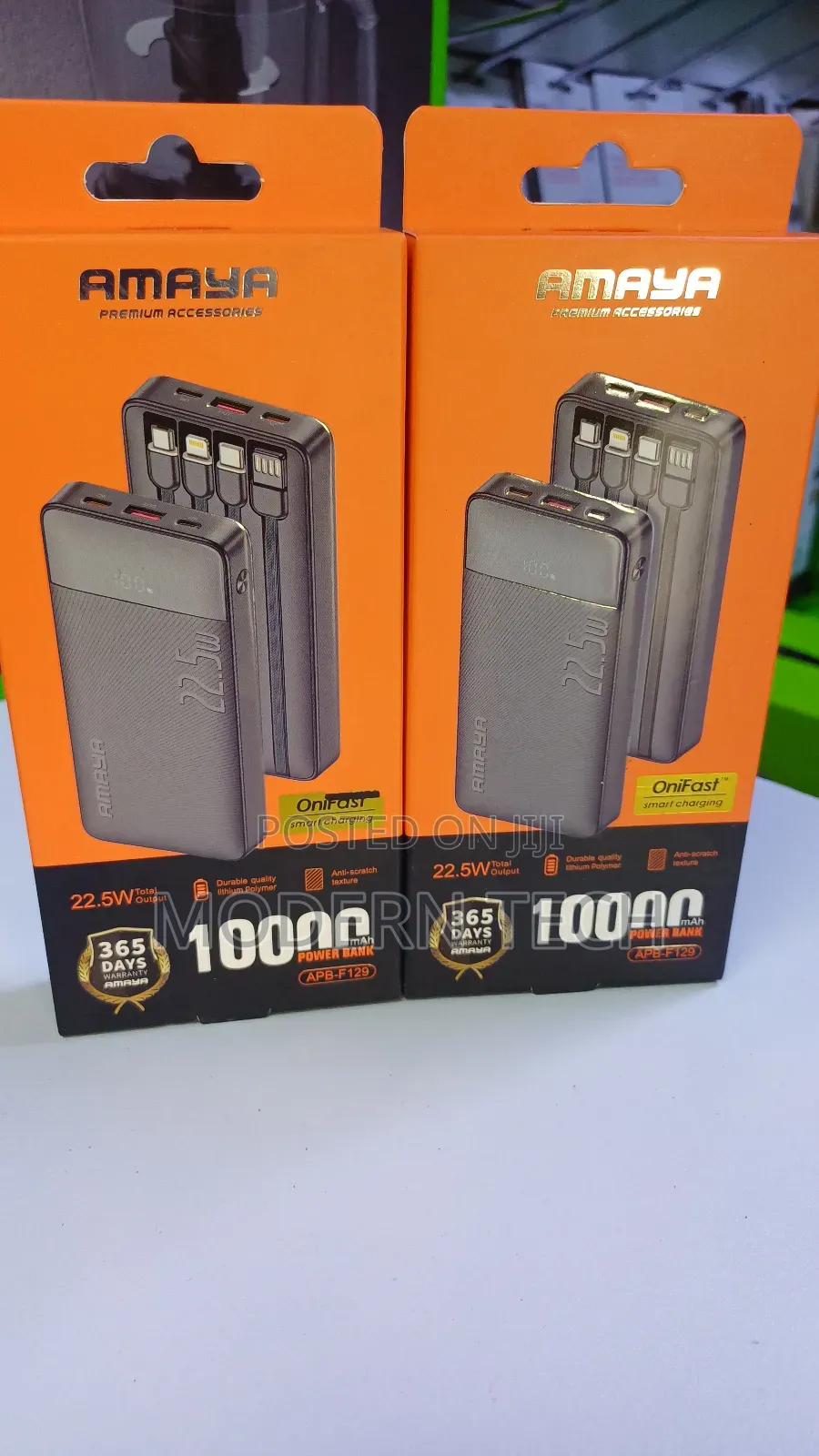 Amaya 10000mah Power Bank (Apb-F129) Led Display, Multi-Cable