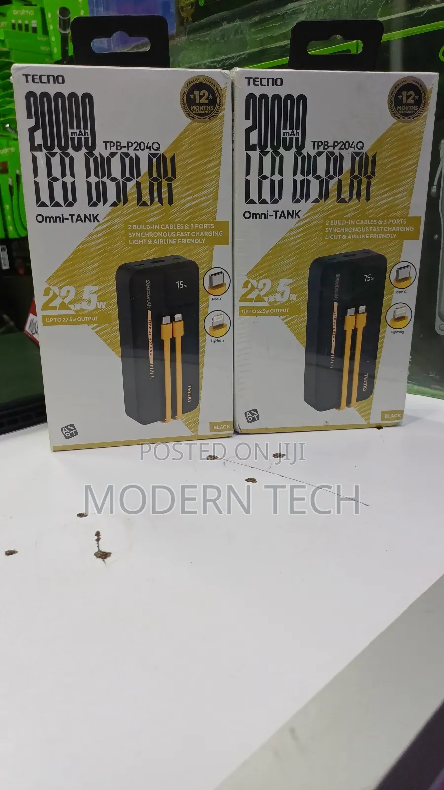 Tecno TPB-P204q 20000mah 22.5w Fast Charging Power Bank