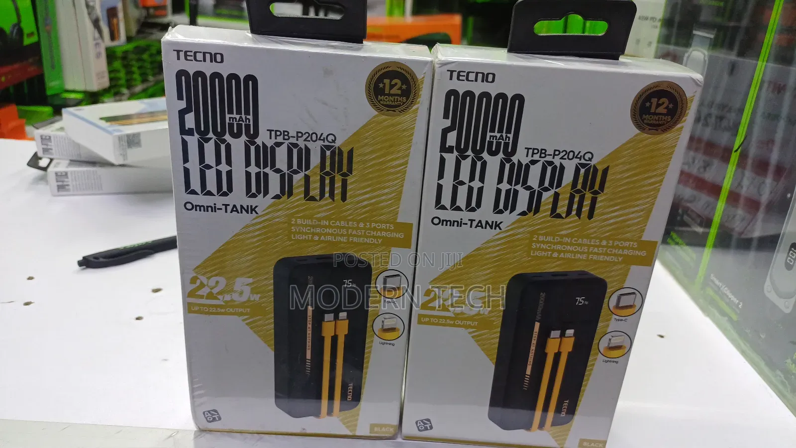 Tecno 20000mah Omni-Tank Power Bank (Tpb-P204q) Fast Charge