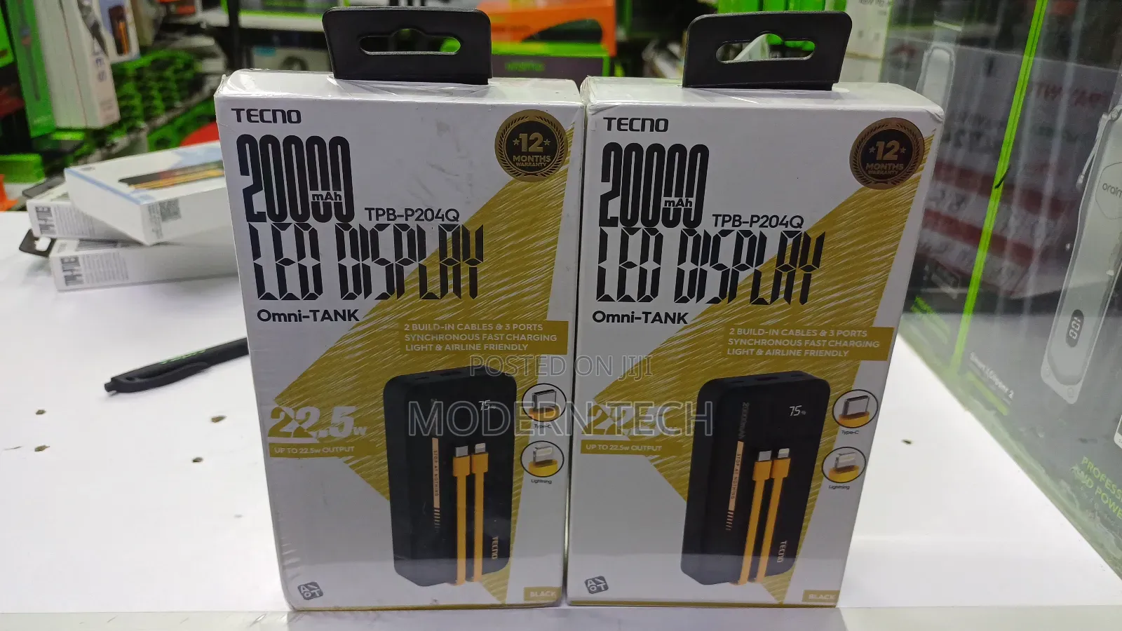 Tecno 20000mah Omni-Tank Power Bank (Tpb-P204q) Fast Charge