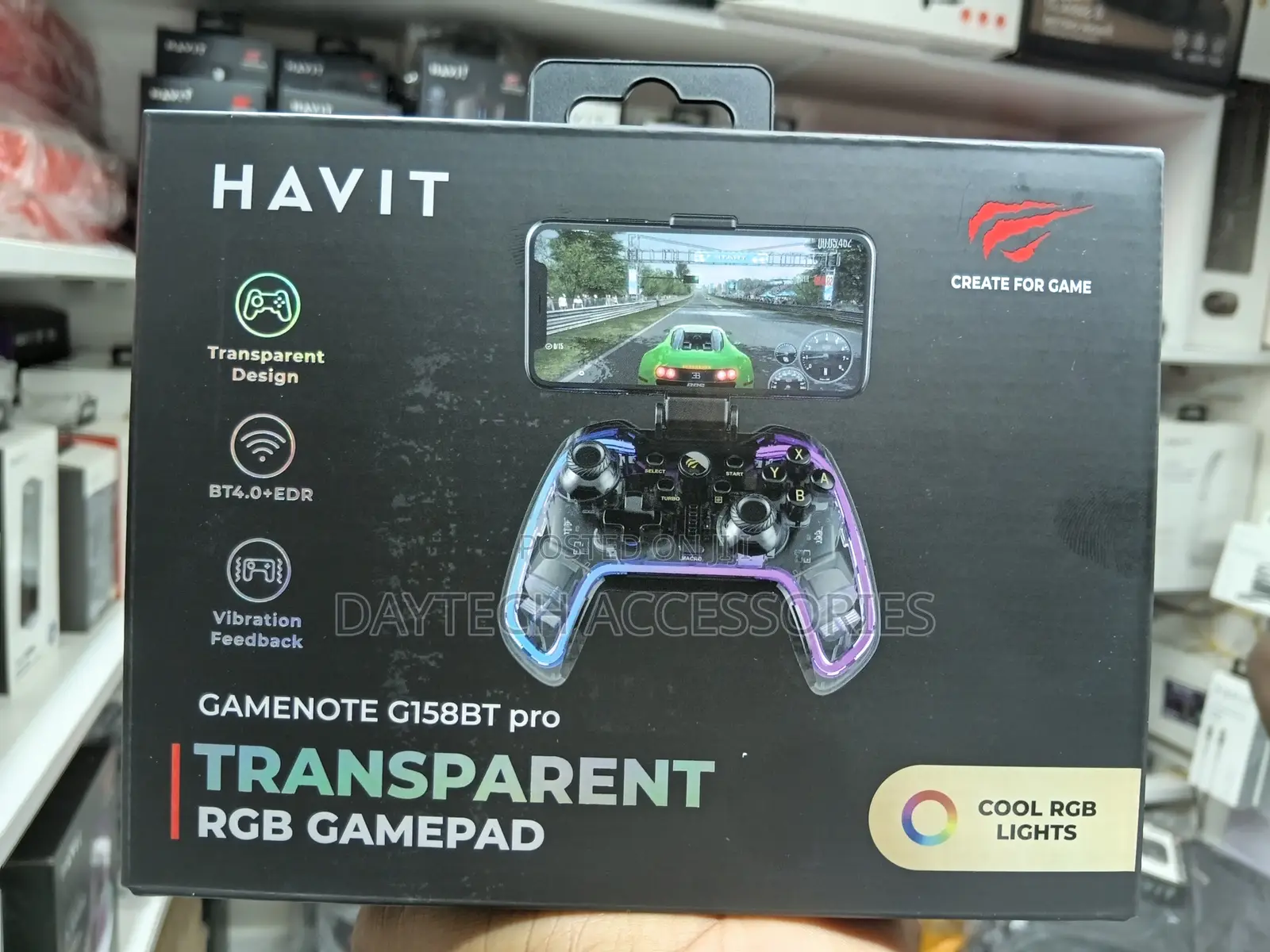 Havit G158bt Pro Transparent RGB Mobile Gamepad.