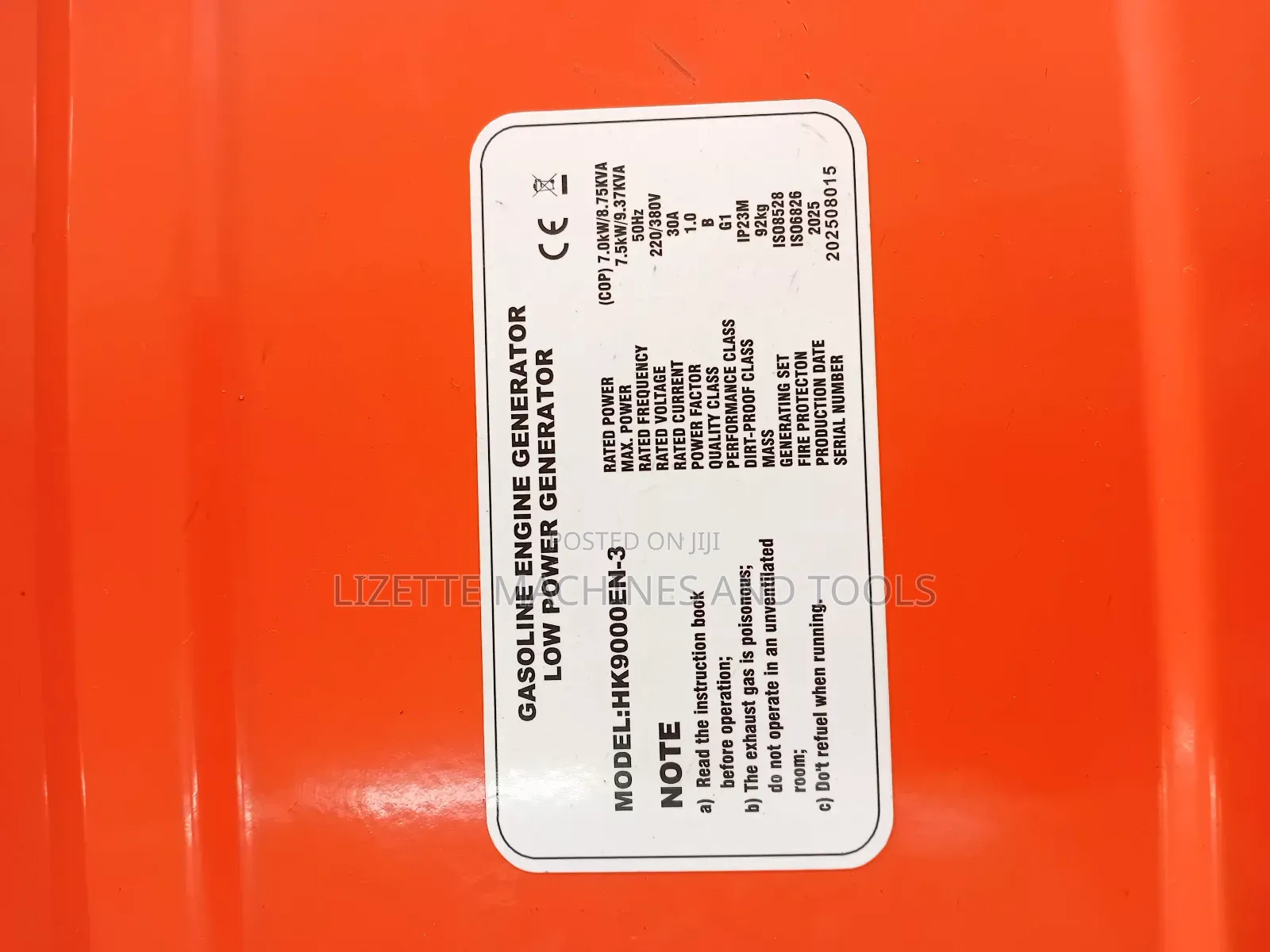 Hisaki 9.37kva Petrol Generator Dual Phase