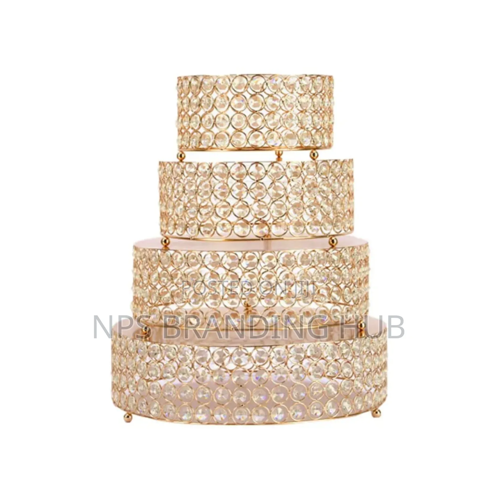 4pcs Iron Top With Crystals Cake Stand Size: 25/30/35/40cm E.H
