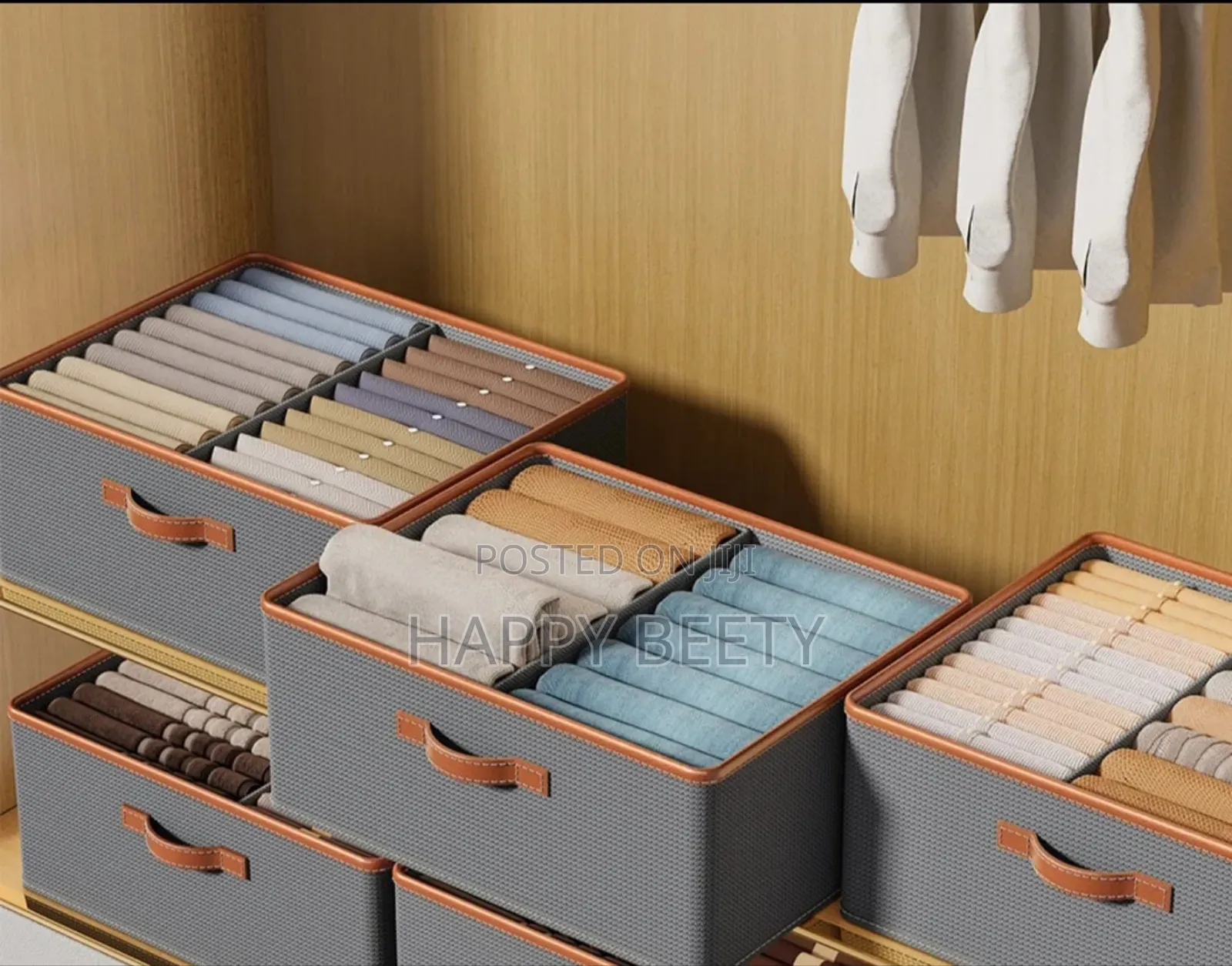 Closet Organizer Storage of Clothes With Removable Dividers.