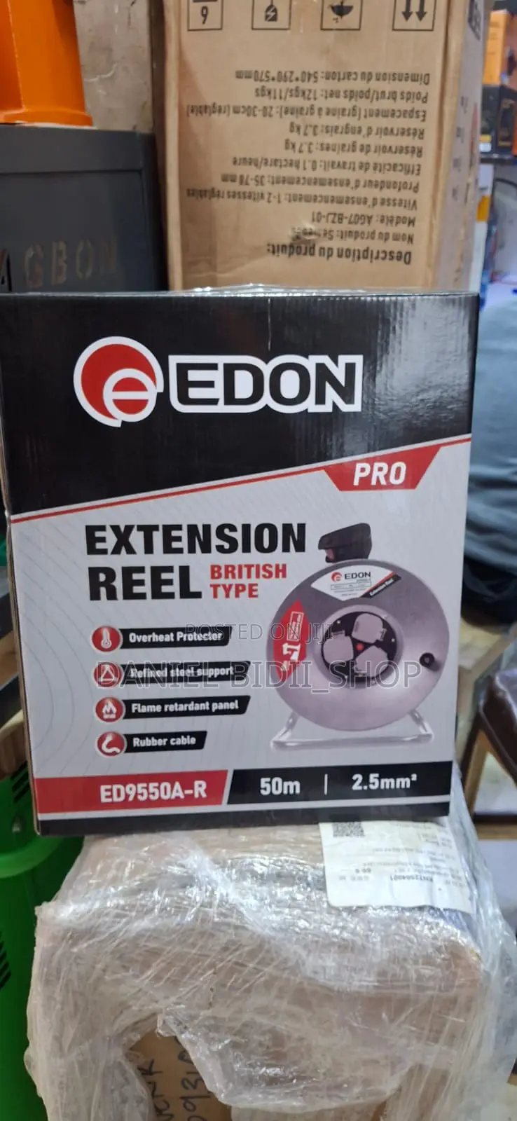 Edon Pro Extension Reel 50mtrs 2.5mm Rubber Cable