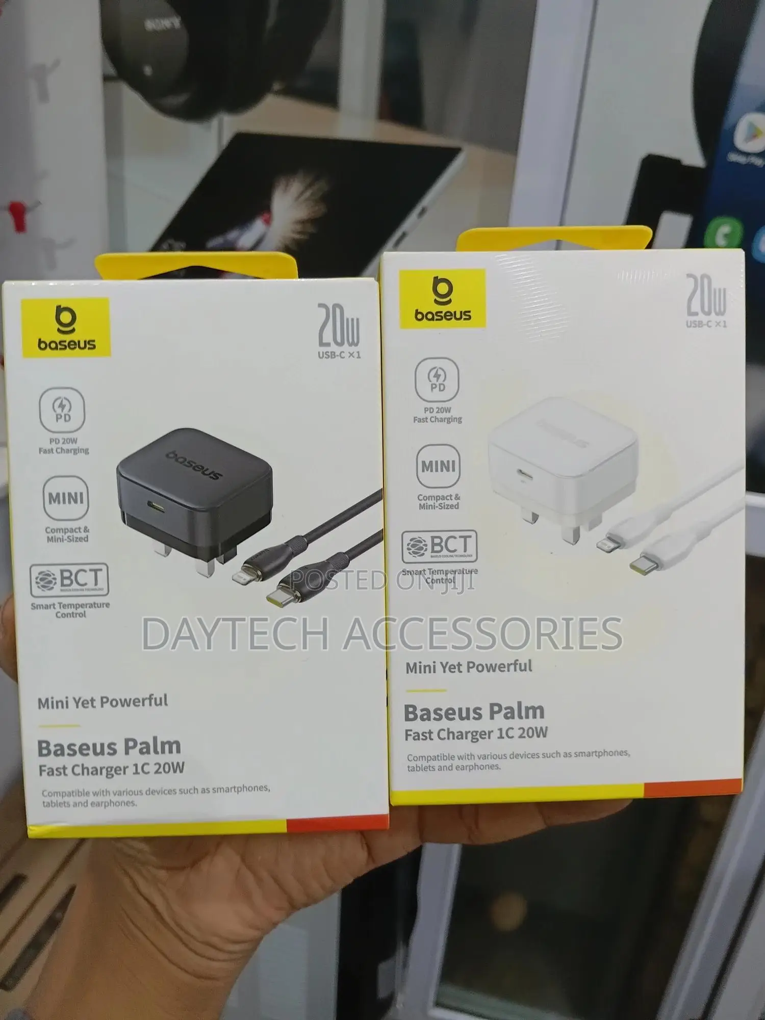 This Is a Baseus Palm Fast Charger With C to Lightning Cable - 20w.