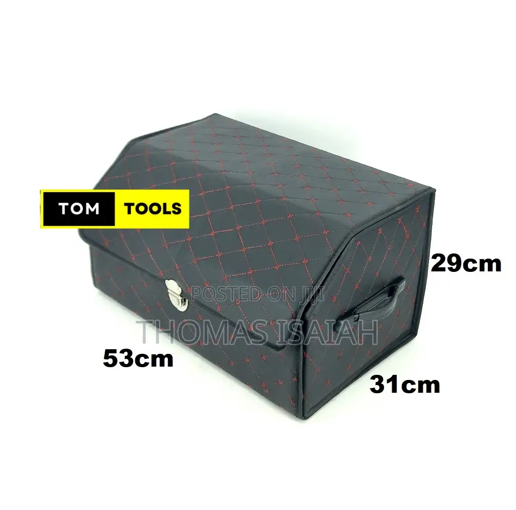 Flip Top Pu Leather Trunk Boot Organizer for Cars