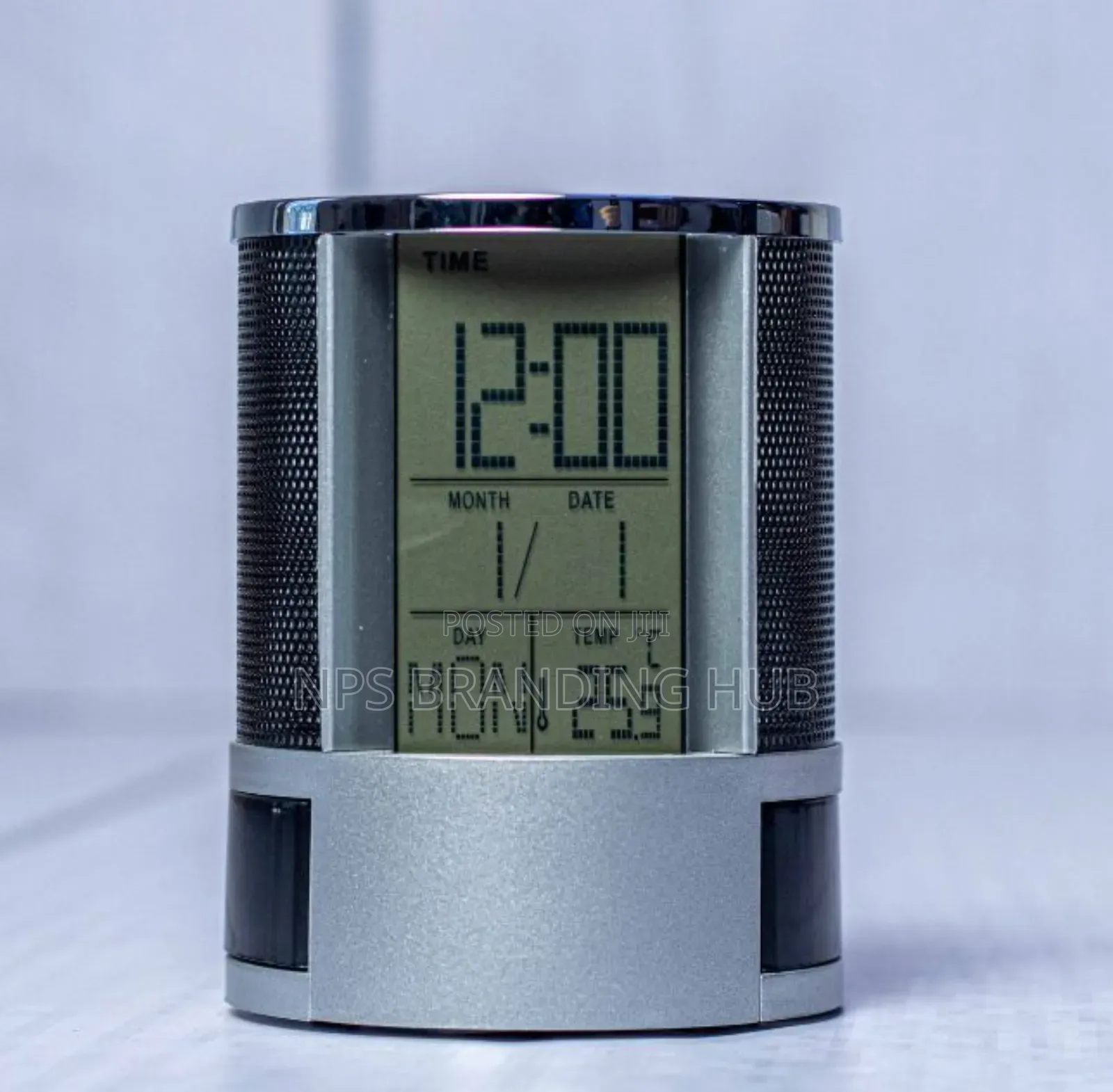 Mesh Desk Organiser With Time , Temperature Alarm Display