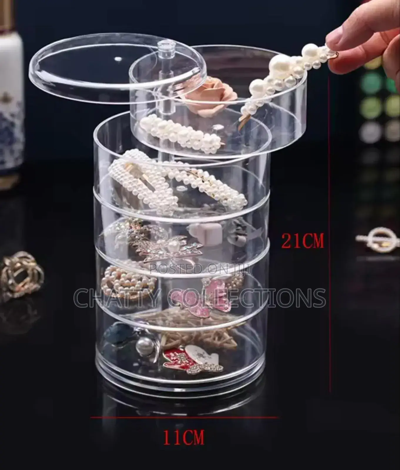 5 Layered Acrylic Rotating Jewellery Storage Container
