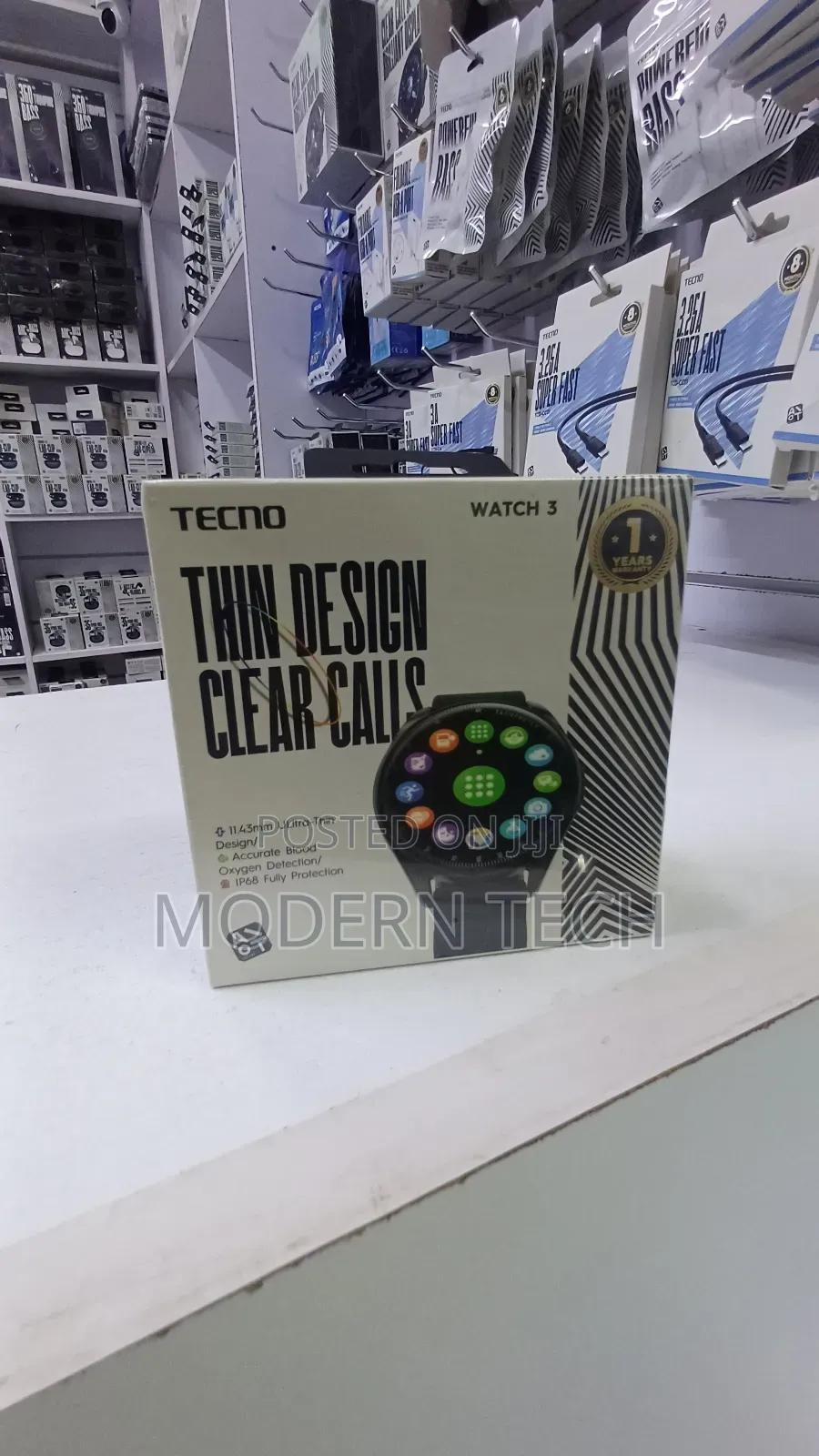 Tecno Watch 3 Round Smartwatch 1.39′′ Display Ip68