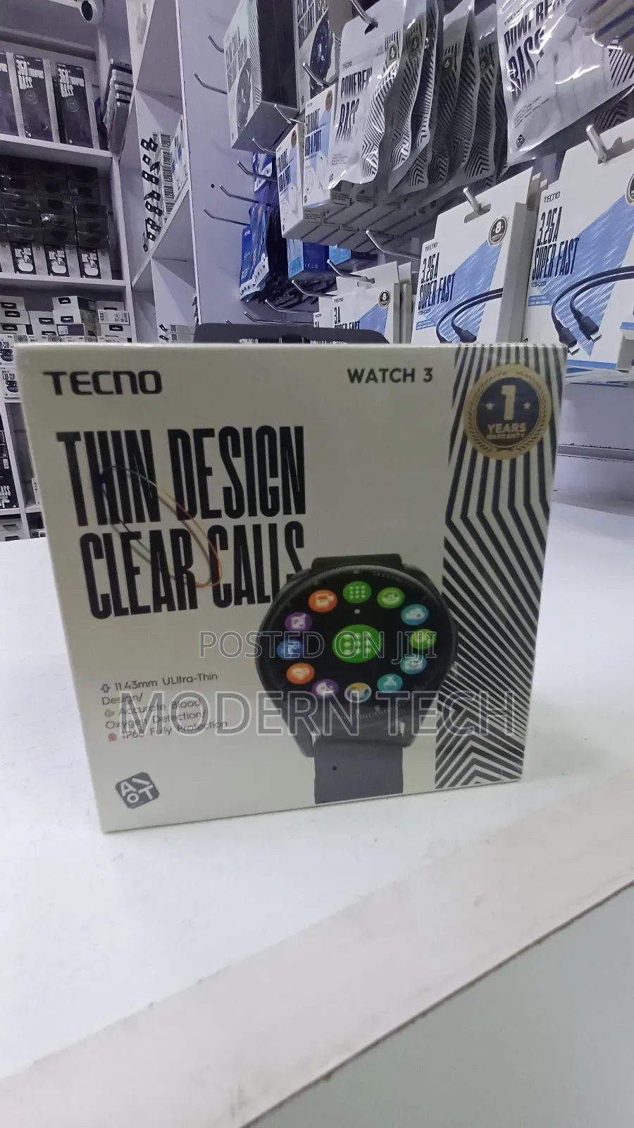 Tecno Watch 3 Round Smartwatch 1.39′′ Display Ip68