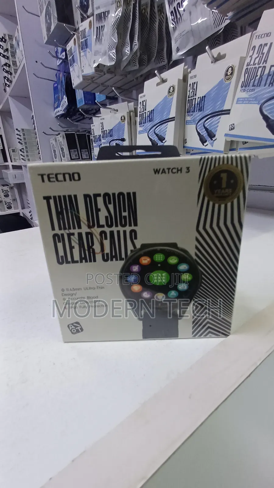 Tecno Watch 3 Bluetooth Smartwatch With Ip68 Rating