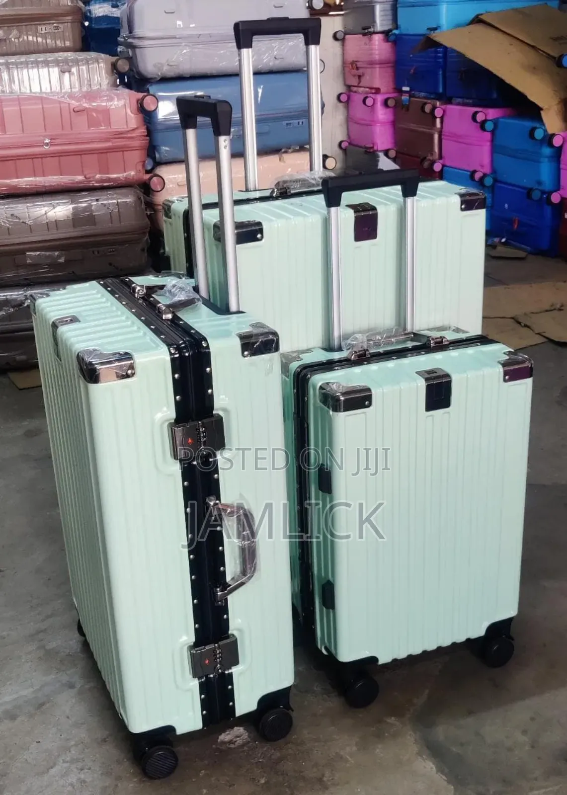 Green Peach Zipless Abs Suitcase (26") – Aluminium Frame