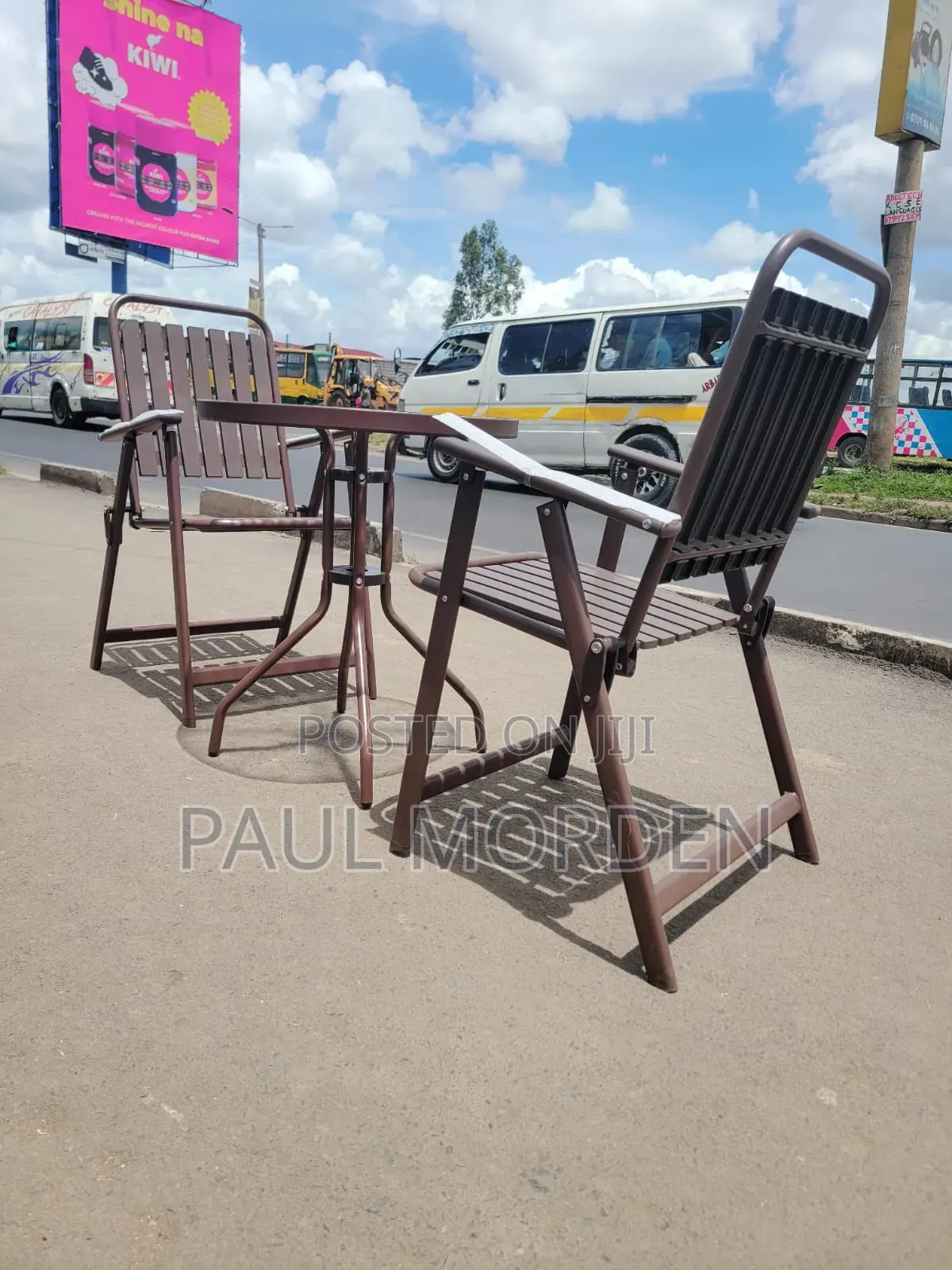 Modern Outdoor Bistro Set_metal Chairs Glass Table