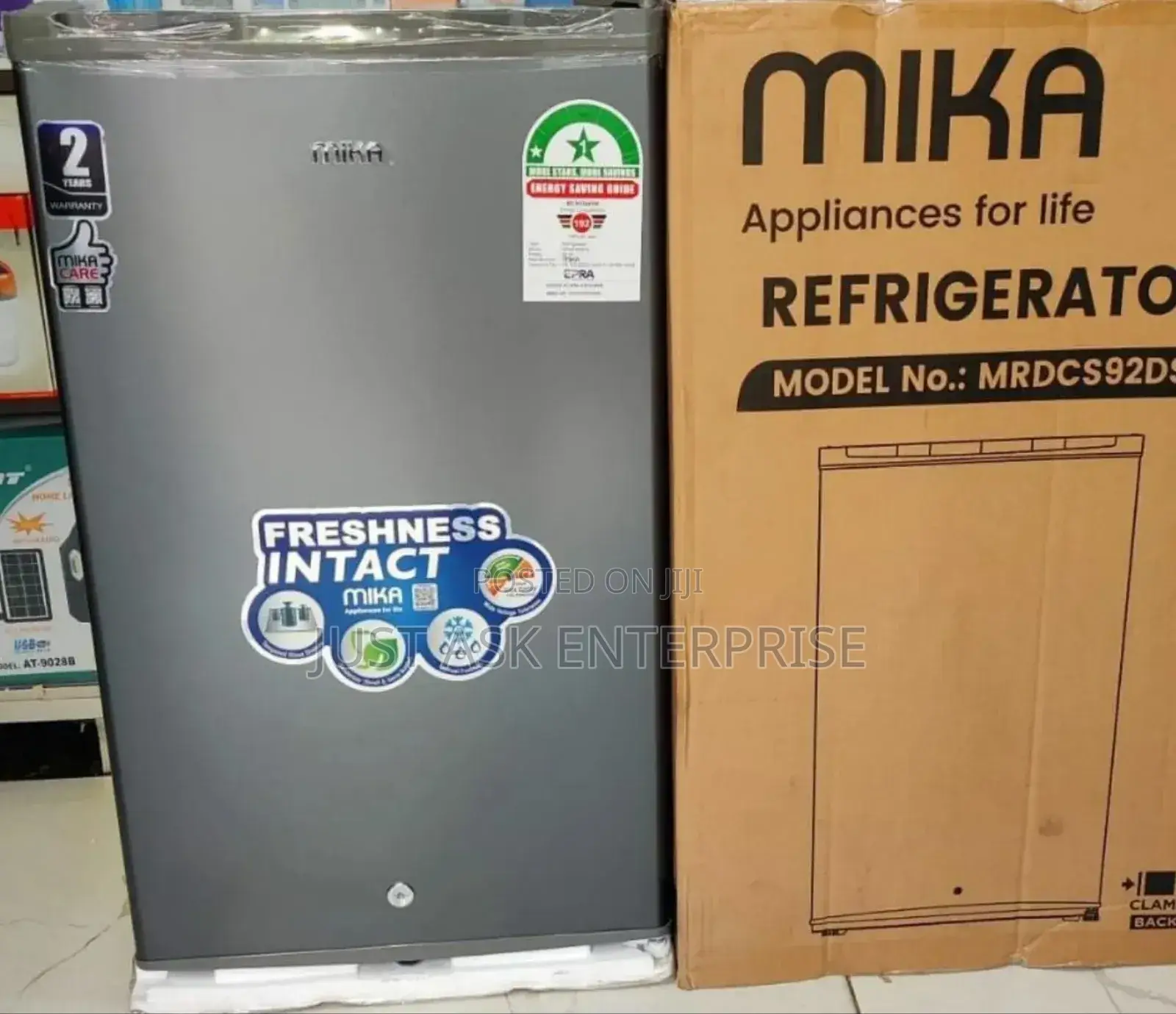Mika - 92 Litres Single Door Top Freezer Fridge - Silver-Grey