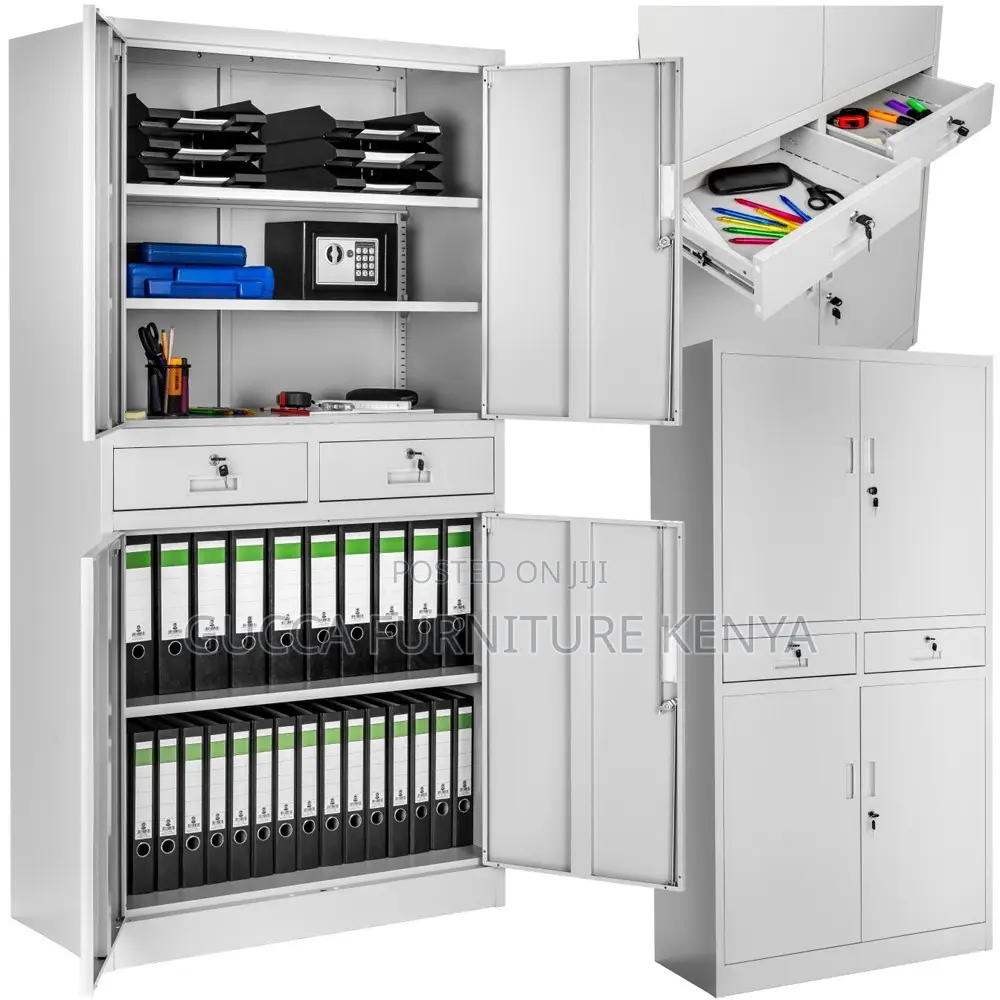4 Door 2 Drawer Light Grey Filing Cabinet