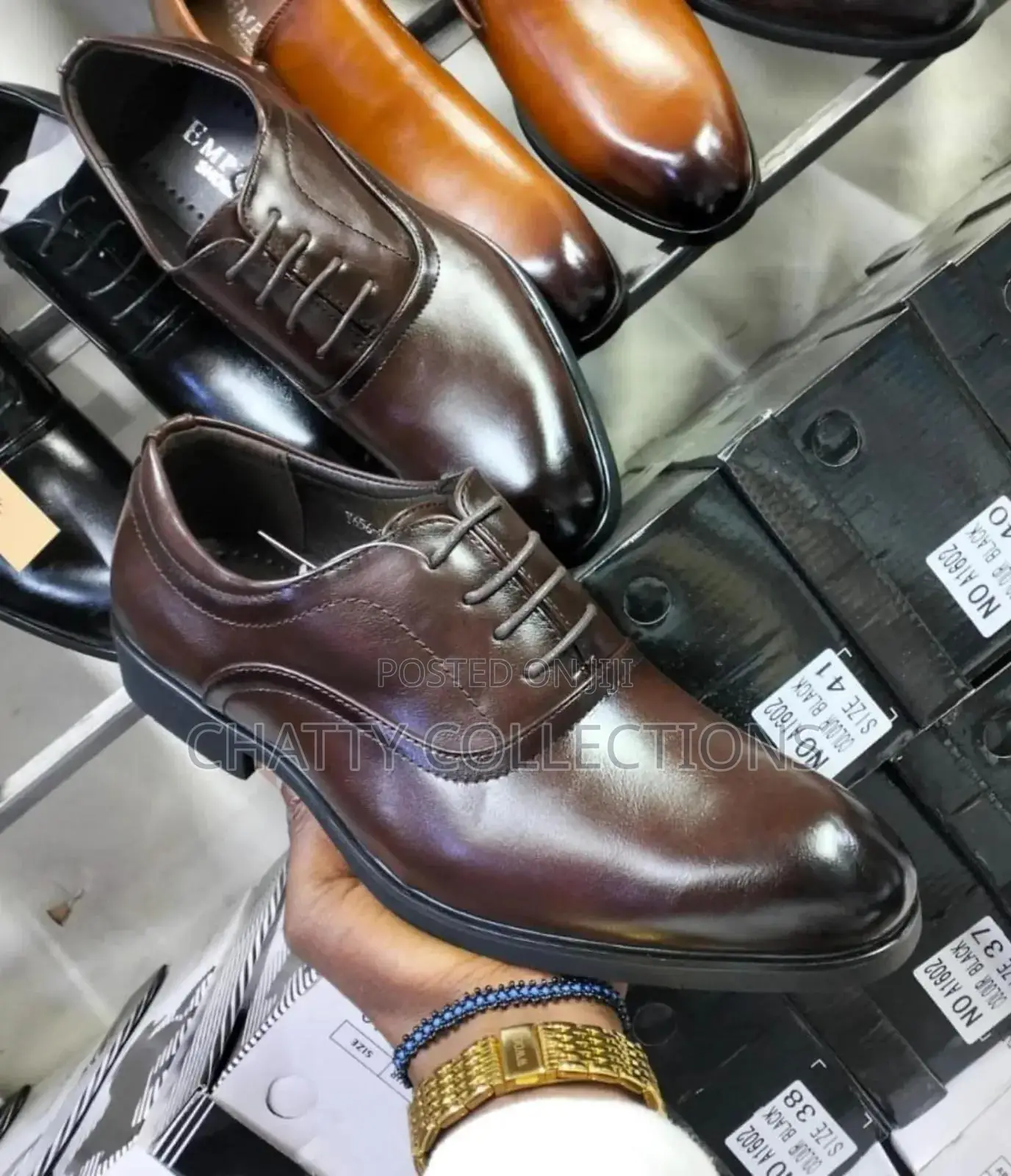 Plain Coffee Brown Men Laced Official Shoes Size 40 to 45