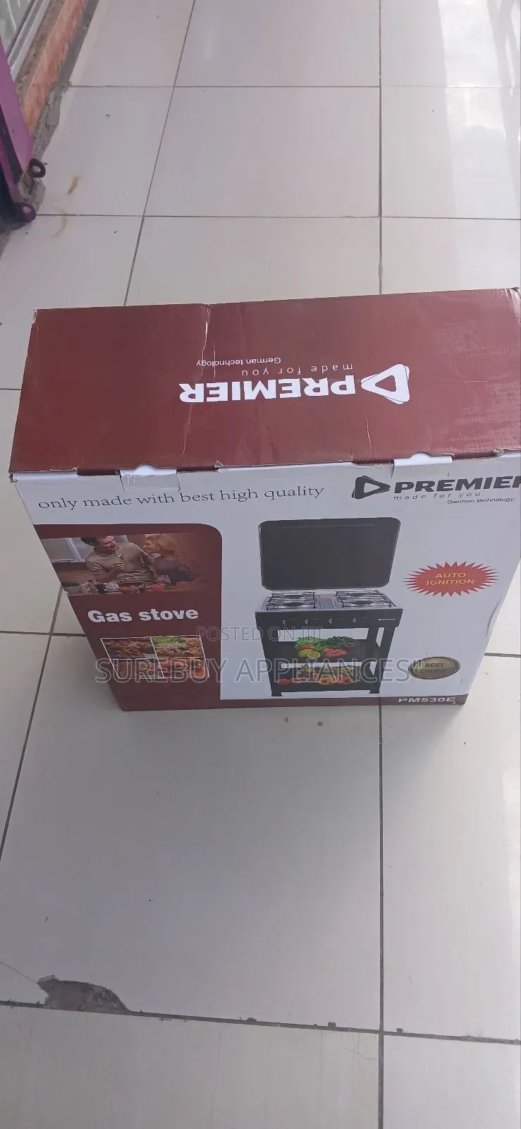 Premier 4 Burner Gas Cooker With Storage Shelves