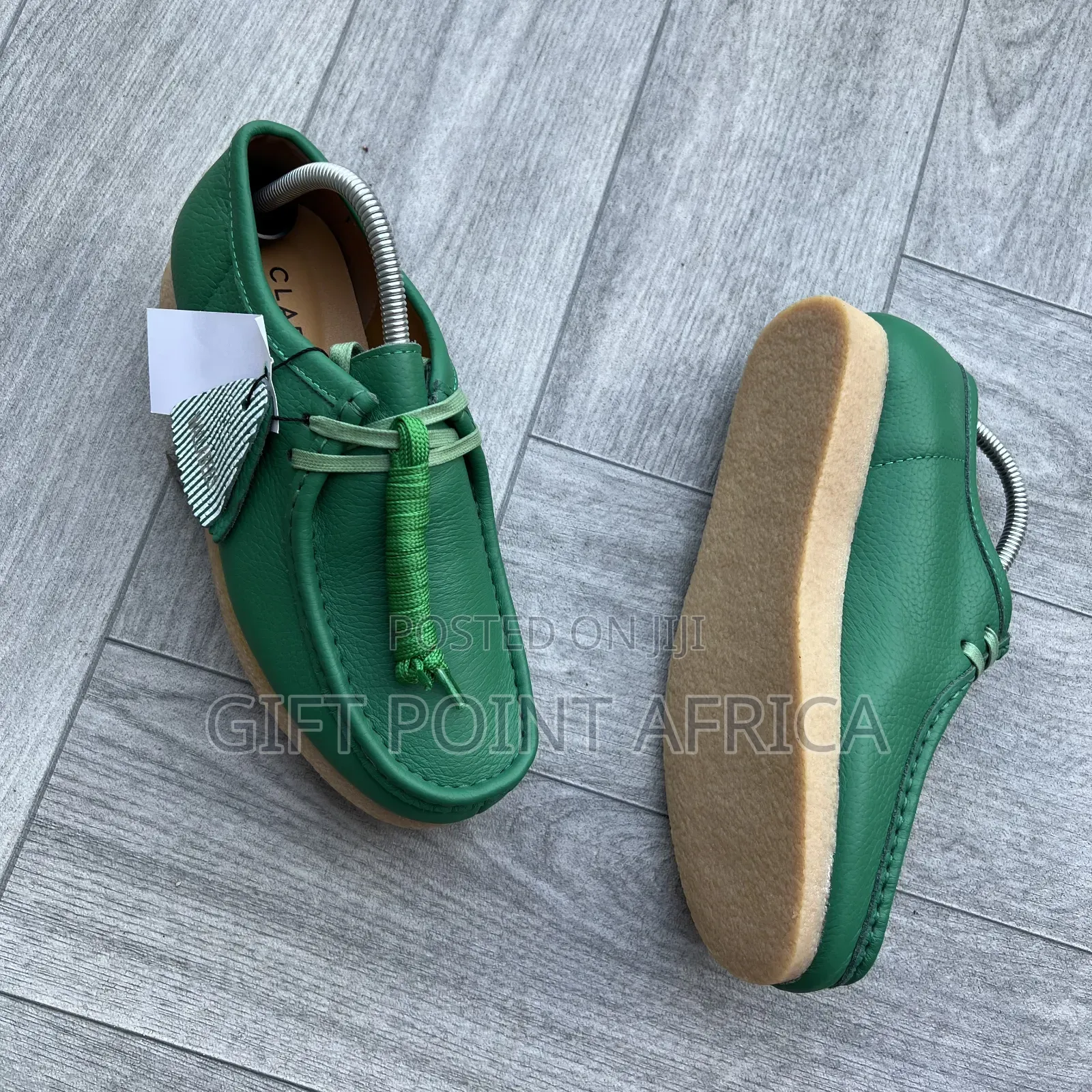 Green Leather Clarks Wallabee Leather