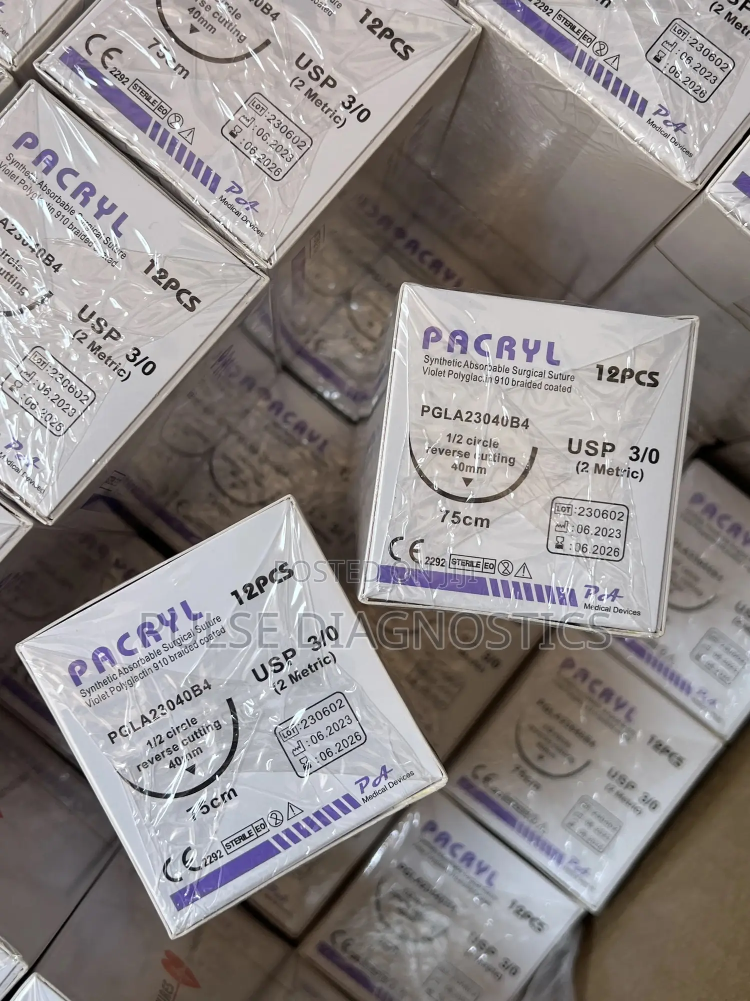Pacryl | Vicryl Surgical Sutures 3/0(Rc)– Absorbable Polyglactin 910