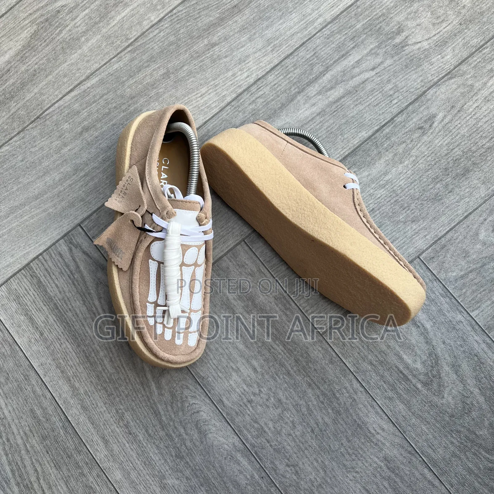 Clarks Originals Wallabee Boots Featuring a White Skeleton