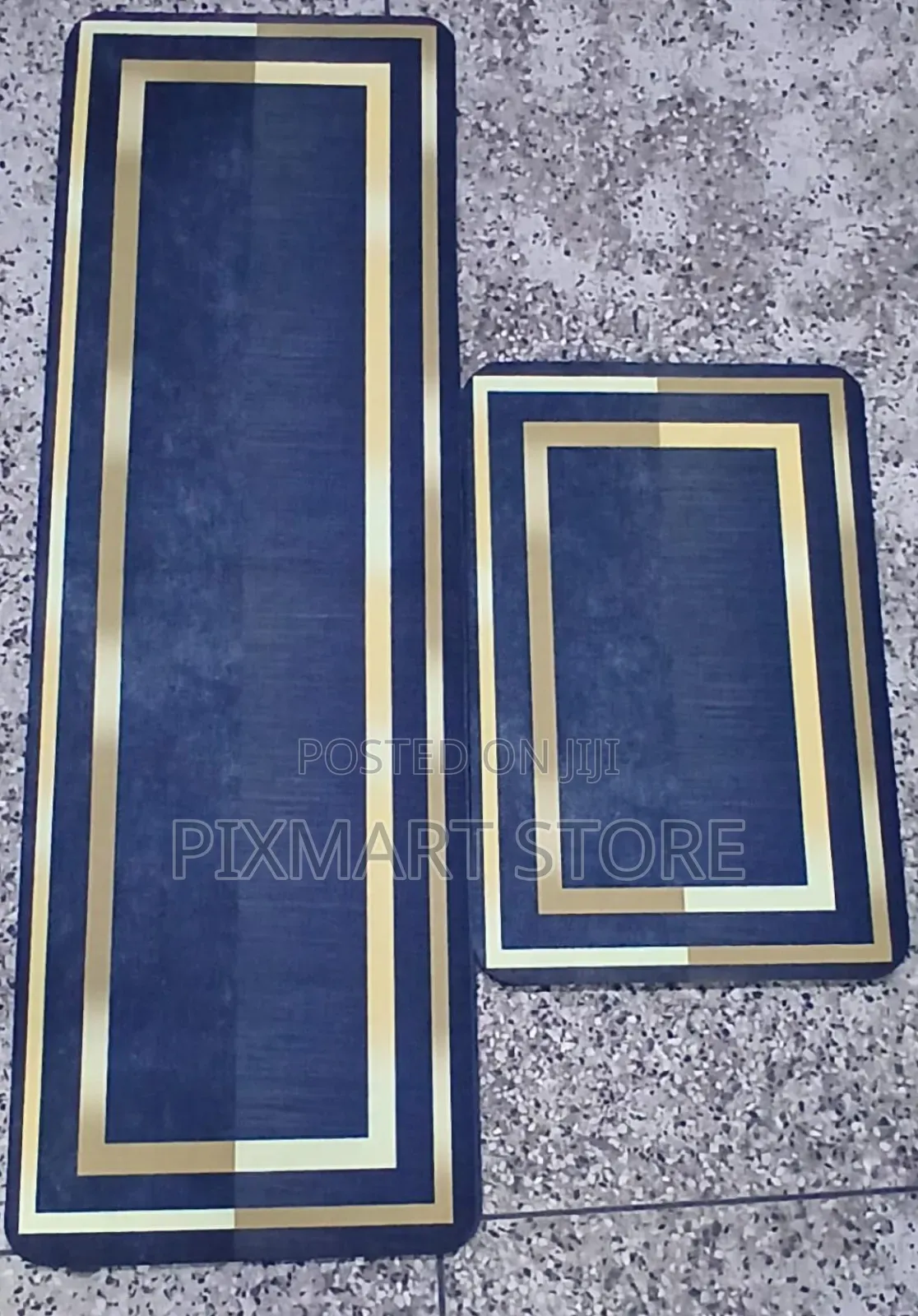 2-in-1 Kitchen Mats Set Non-Slip Rubber Back 120x40 60x40