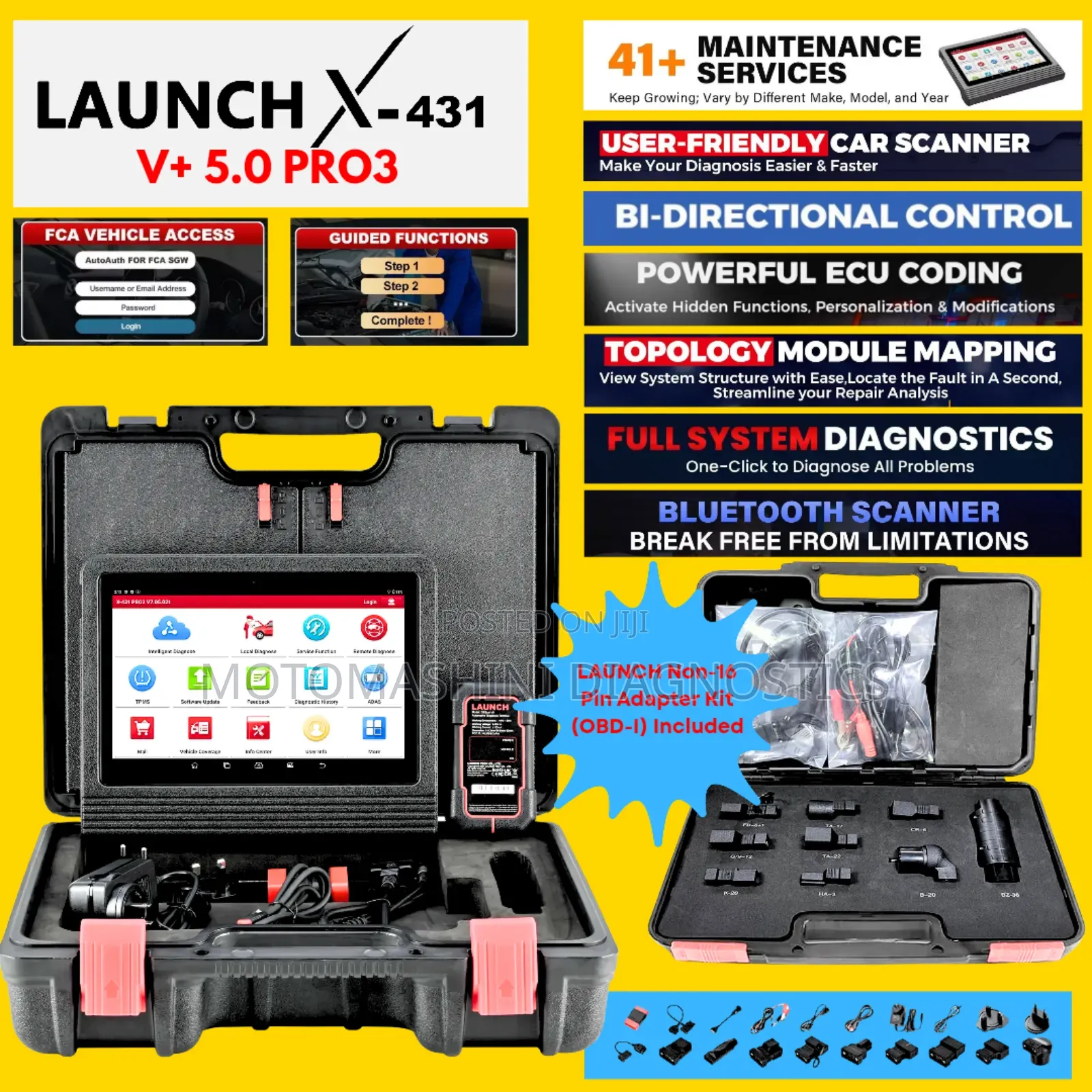 Launch X431 V+ 5.0 Pro 3 Elite Advanced Vehicle Diagnosis Kit