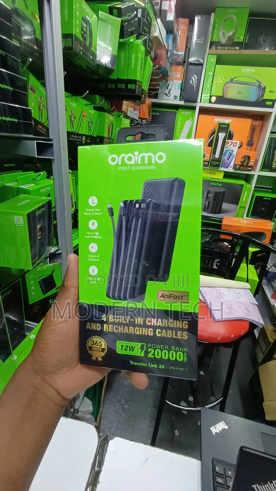 Oraimo 20000mah Power Bank (Traveler Link 20, 12w Fast Charge)