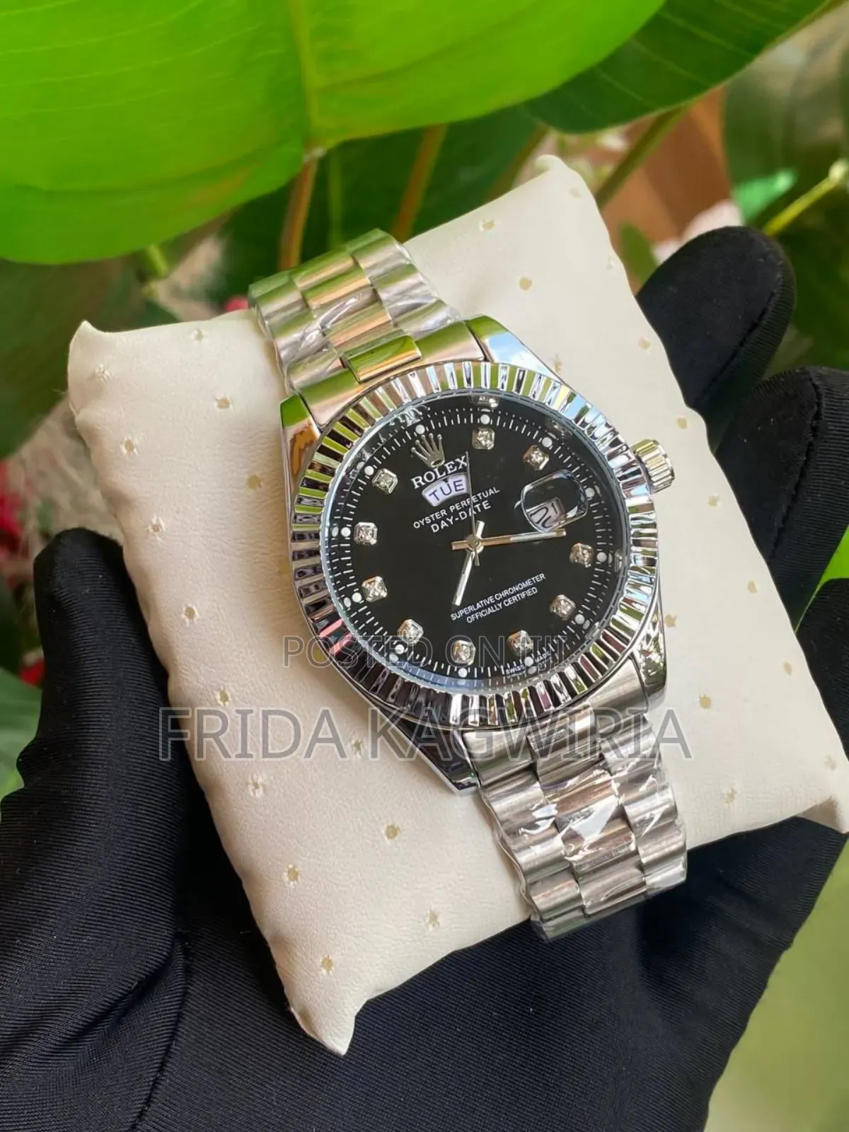Silver Rolex Oyster Perpetual Day _Date Watch