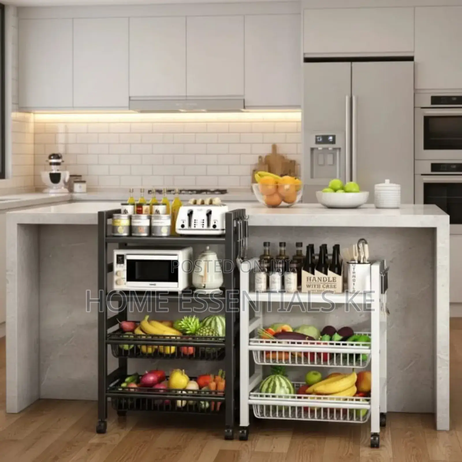 4tier Multipurpose Vegetable Kitchen Rack With Microwave Space Wheel