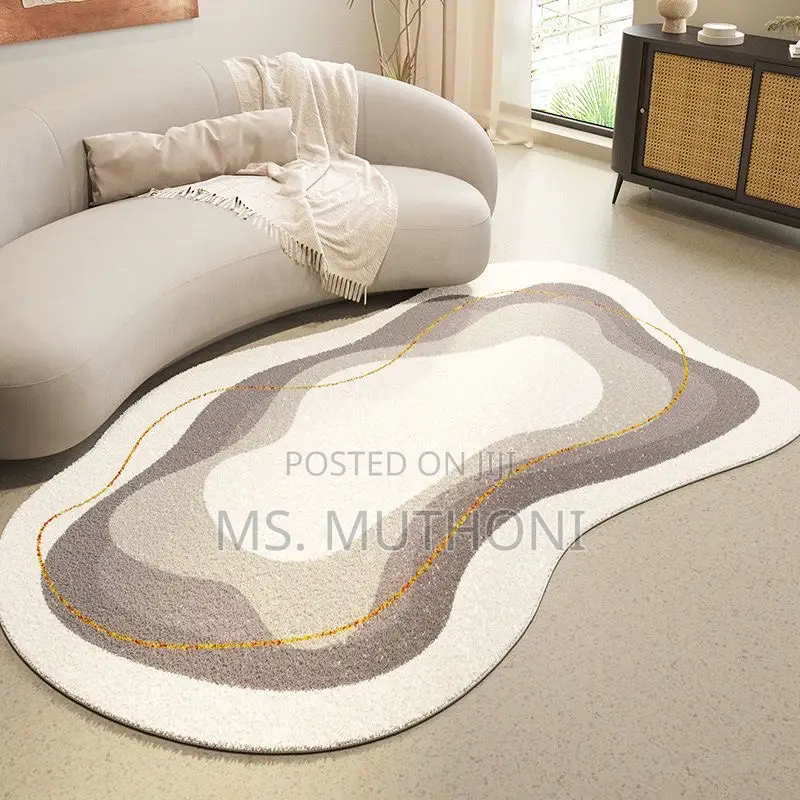 Neutral Tone Irregular Shape Elegant Rugs